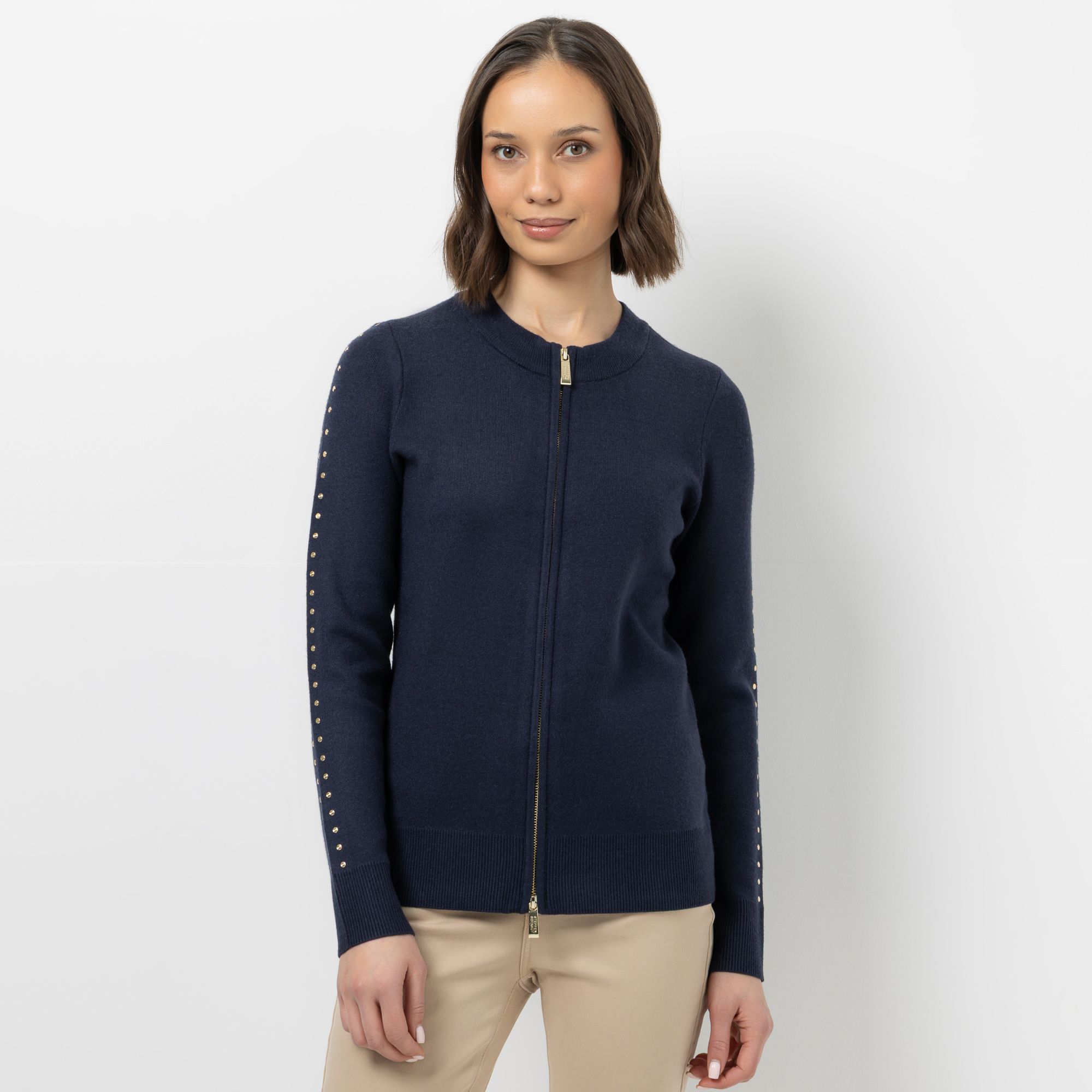 STEFFEN SCHRAUT Cardigan Rundhalsausschnitt Nietendetails figurbetont