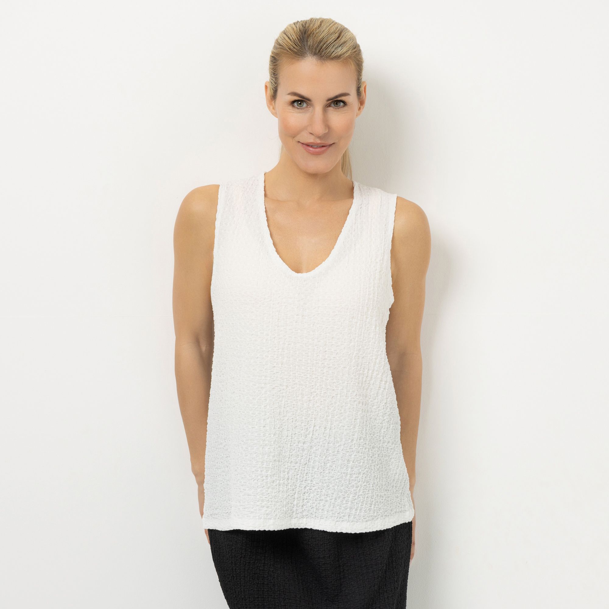KIM & CO. Top Crash Optik V-Ausschnitt figurumspielend
