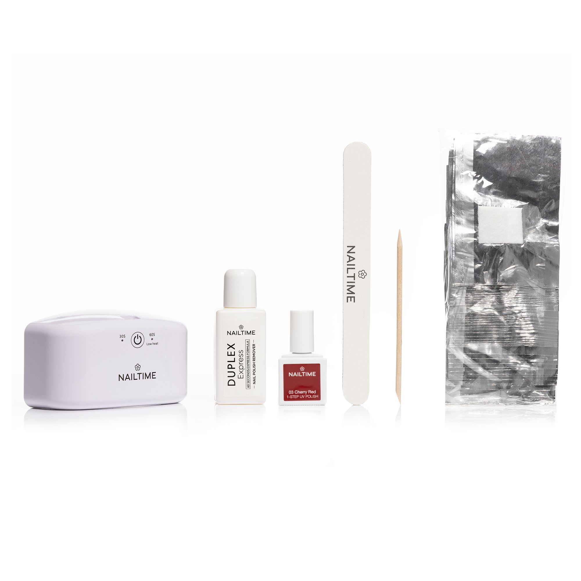 NAILTIME 1-Step Starterset mit UV LED Lampe Nagellack & Feile & Nagellackentferner