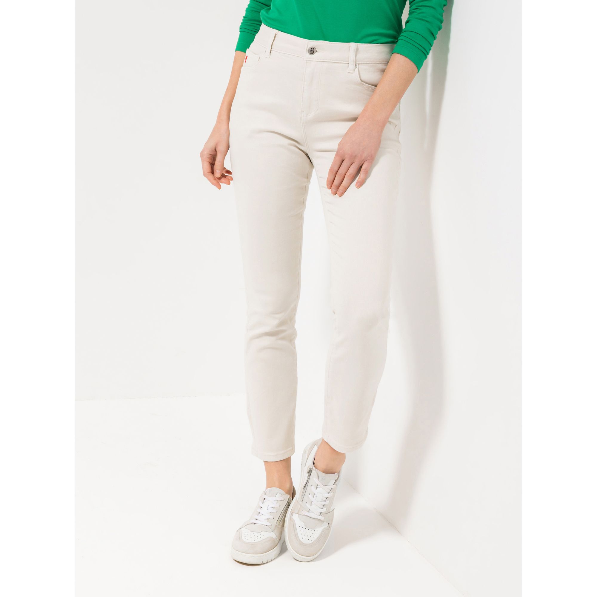 STRANDFEIN Hose Herz-Stickerei knöchellang schmales Bein