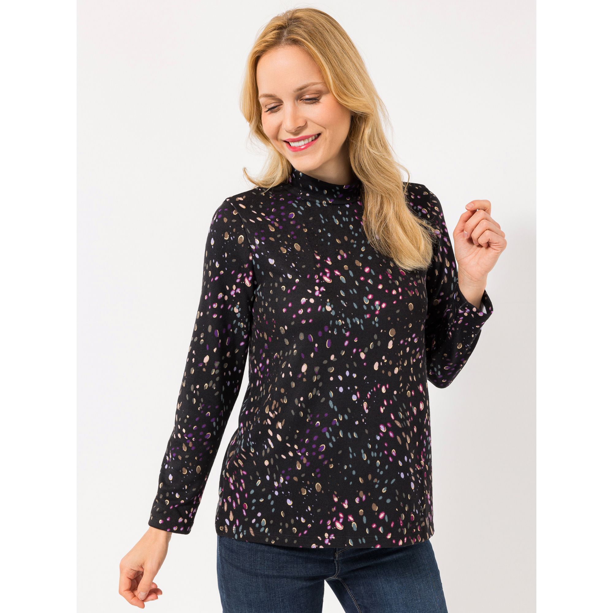 KIM & CO. Shirt, Langarm Soft Touch Jersey Folien-Druck figurumspielend