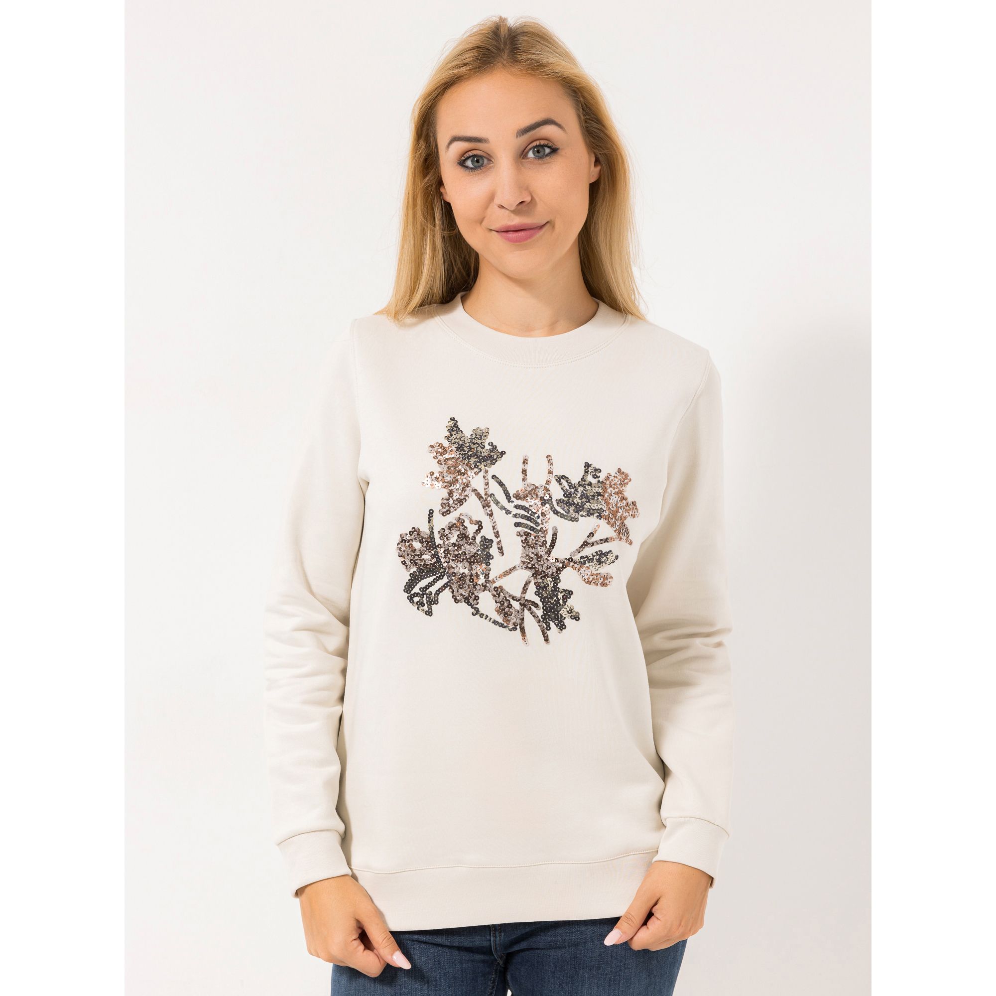 DAWID by Dawid Tomaszewski Sweatshirt, 1/1-Arm Paillettenmotiv figurumspielend