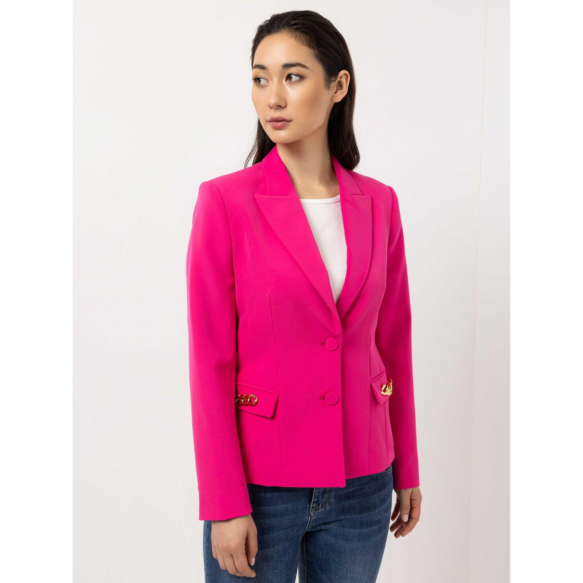 STEFFEN SCHRAUT Blazer Kettendetail bedrucktes Futter figurbetont