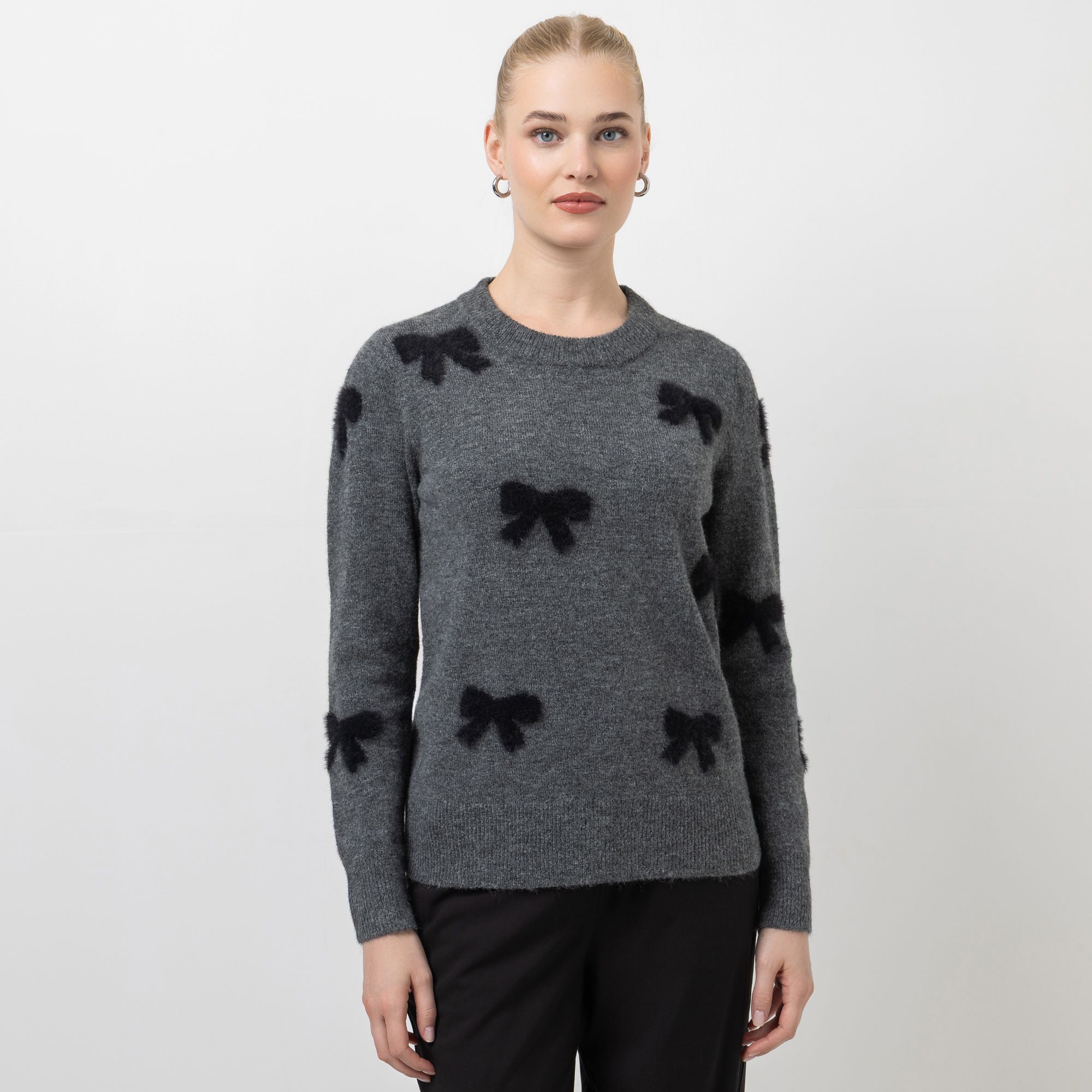 STEFFEN SCHRAUT Pullover Rundhalsausschnitt Schleifenmuster leger weit