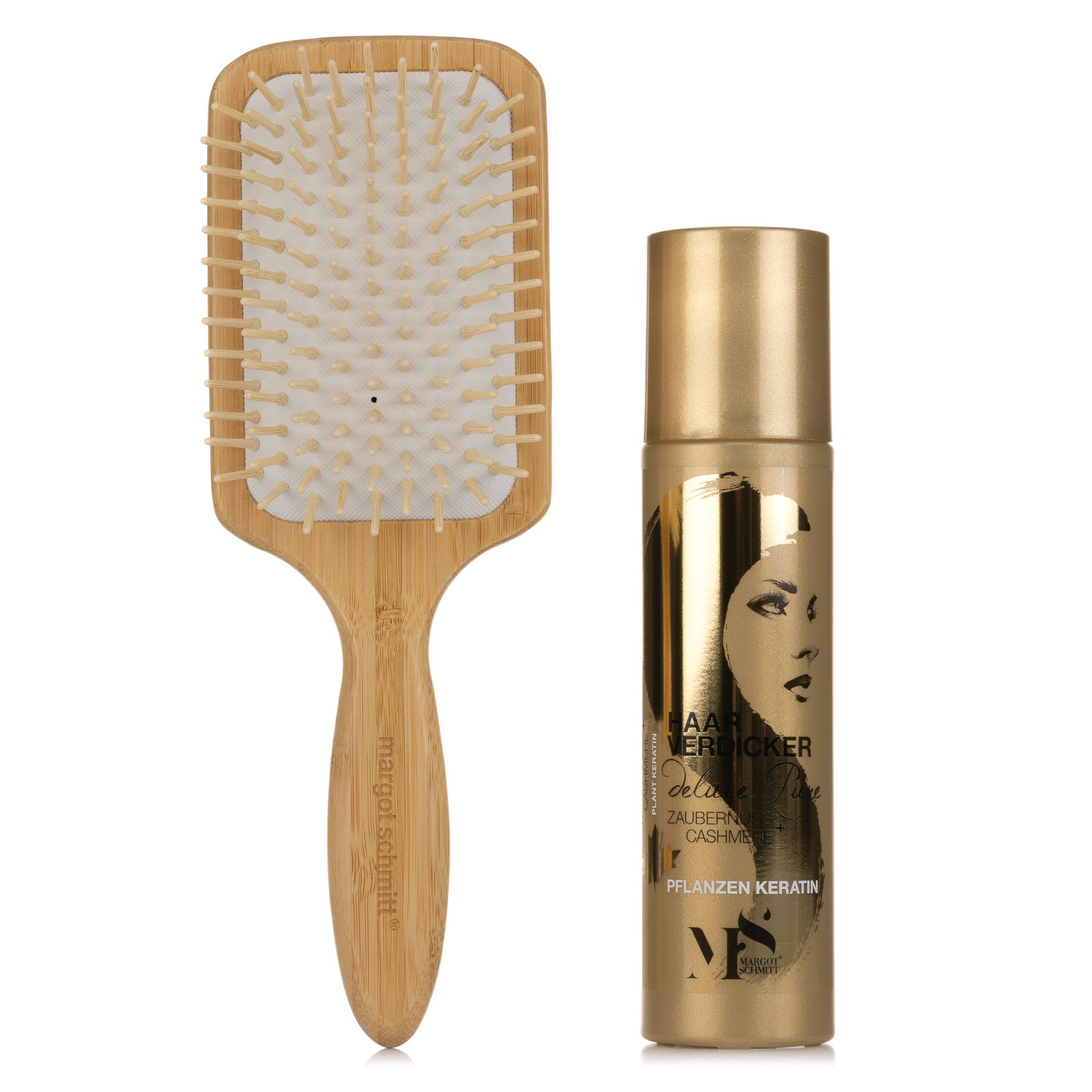 MARGOT SCHMITT® Deluxe Pure Haarverdicker 250ml & Pneumassage Paddelbürste