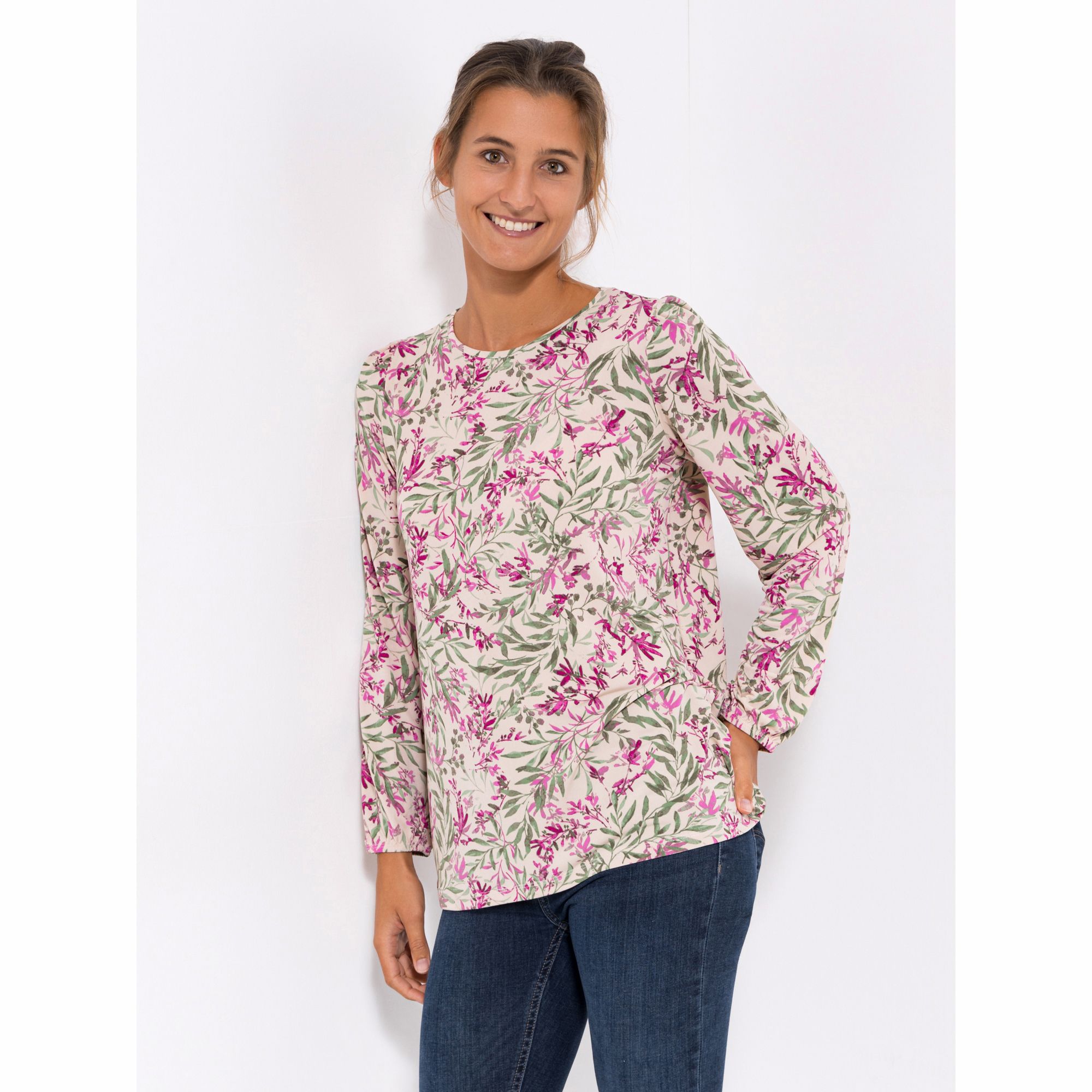 KIM & CO. Shirt, Langarm Brazil Knit Jersey Blusenärmel figurumspielend