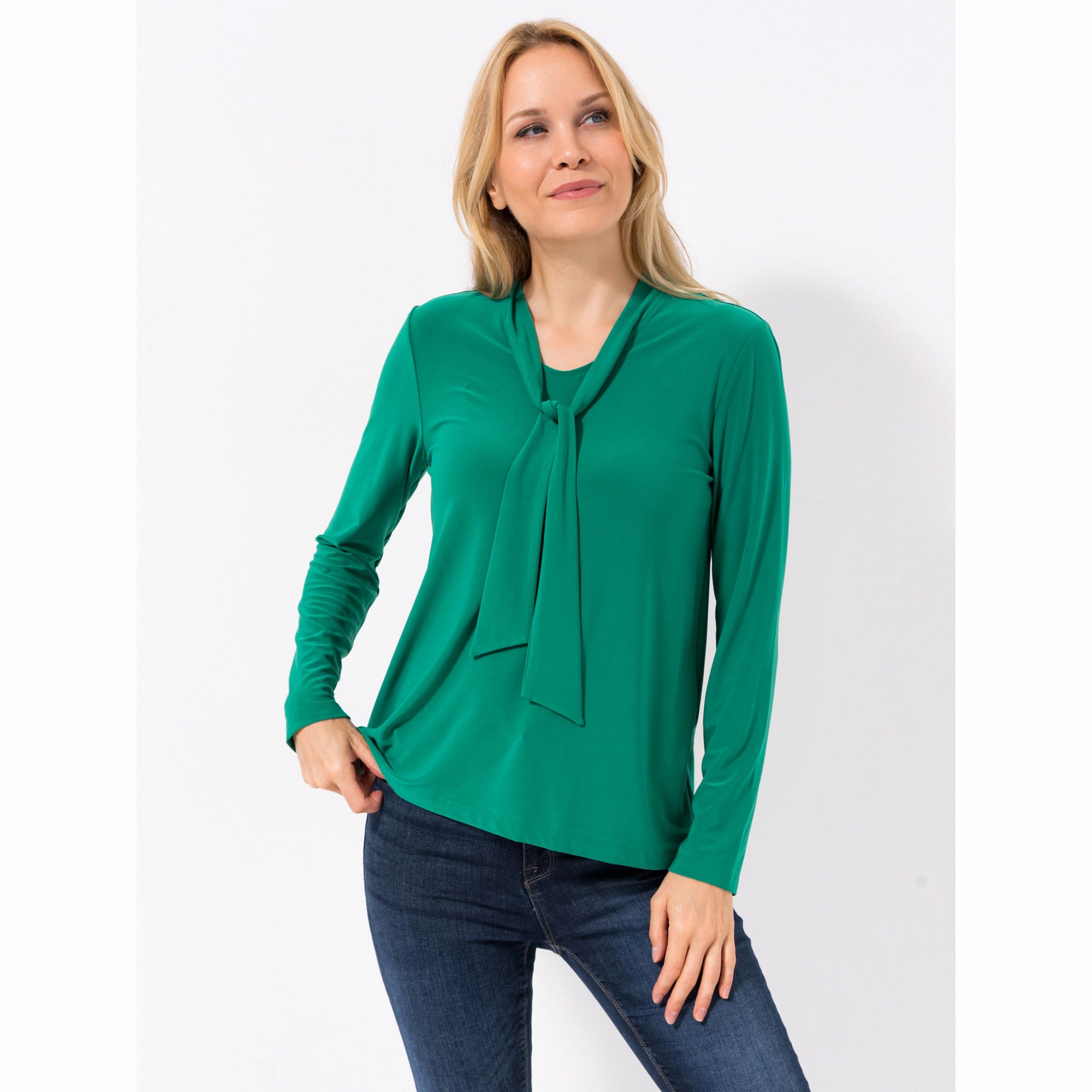 KIM & CO. Shirt, 1/1-Arm Brazil Knit Jersey Schleifen-Detail figurumspielend
