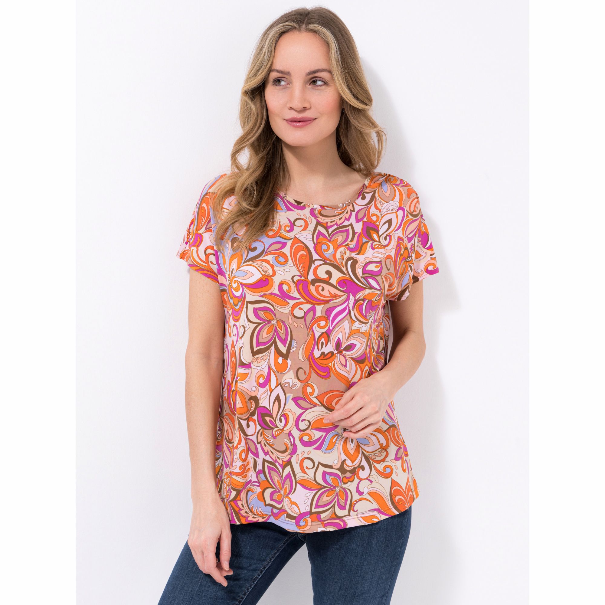 KIM & CO. Shirt, 1/2-Arm Brazil Knit Jersey geraffte Schulter figurumspielend