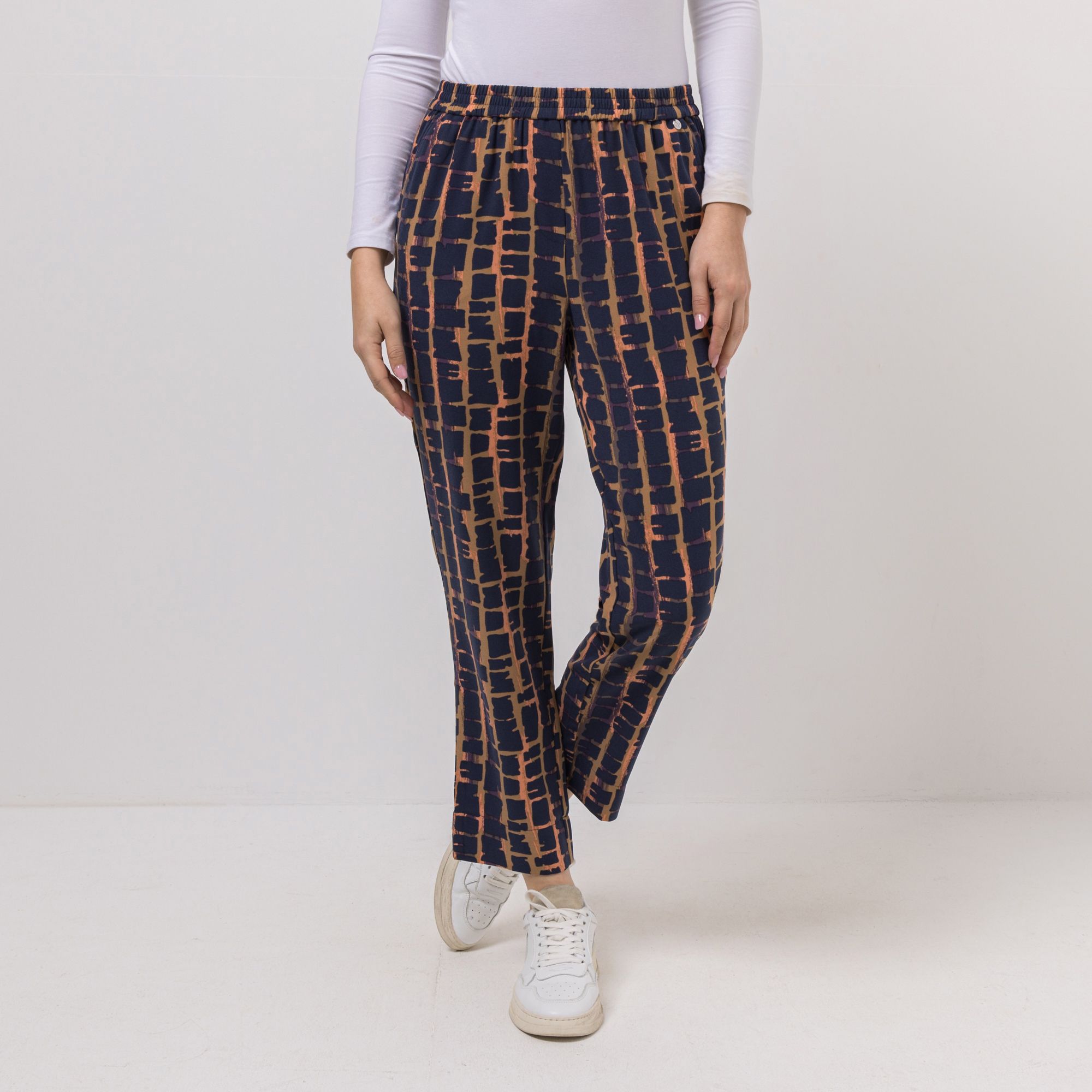 EVA LUTZ Hose, 7/8-Länge Rundumdehnbund bedruckt gerades Bein