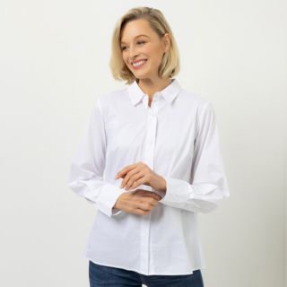 ANNA VON GRIESHEIM Bluse, langarm Hemdkragen Raffung am Rücken leger weit