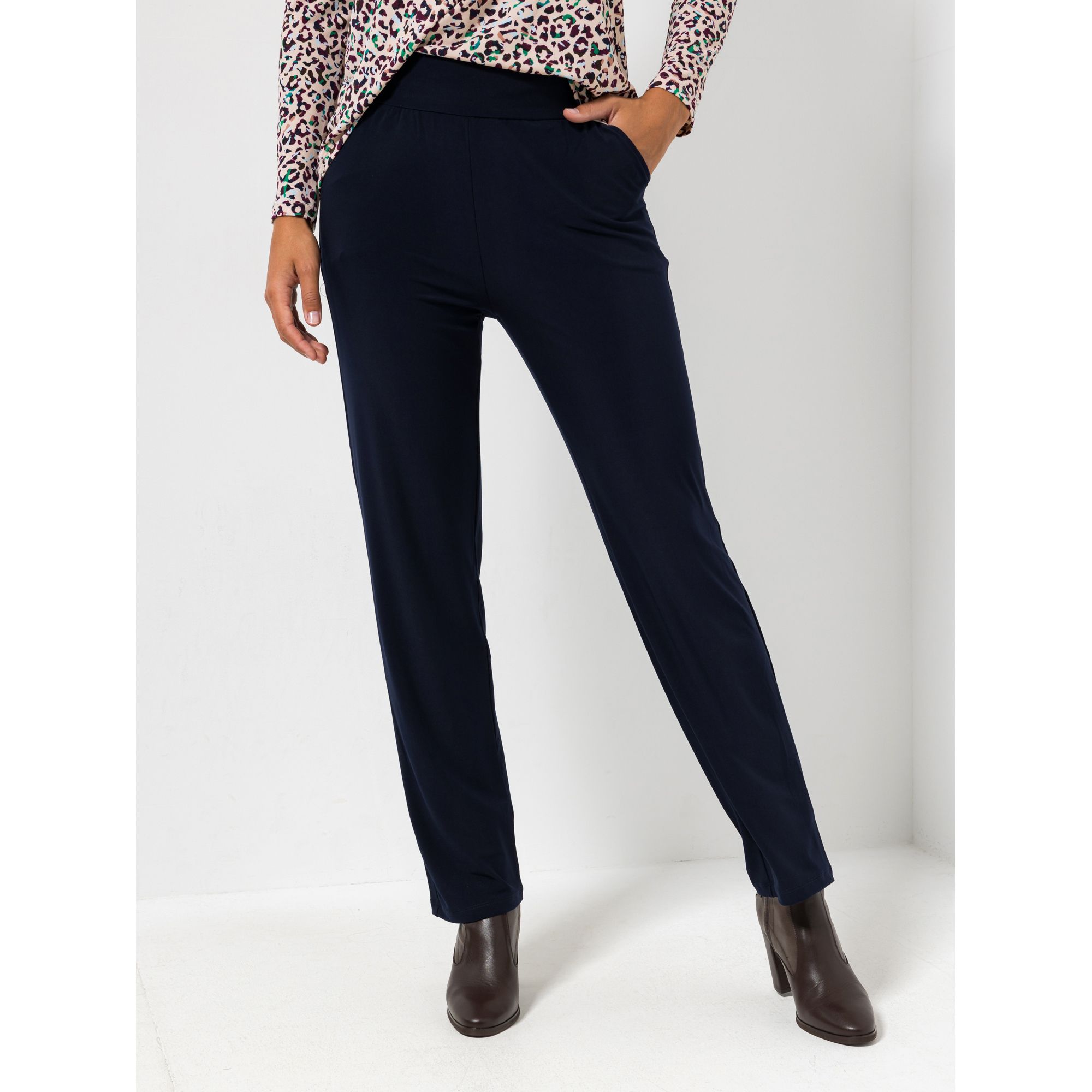 KIM & CO. Hose Kate, lange Form Deluxe Brazil Knit 2 Eingrifftaschen gerades Bein