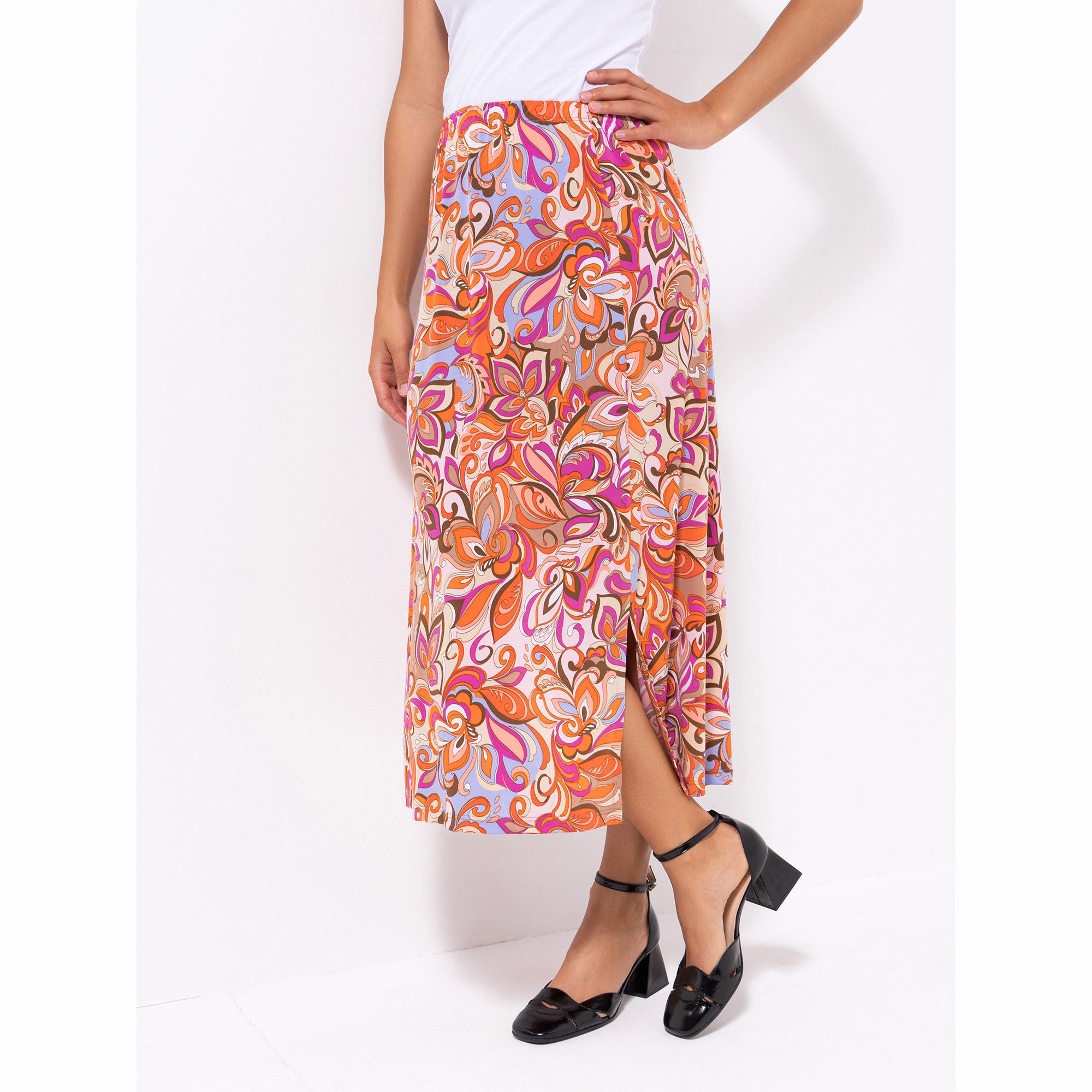 KIM & CO. Maxirock, knöchellang Brazil Knit Jersey Rundumdehnbund figurumspielend