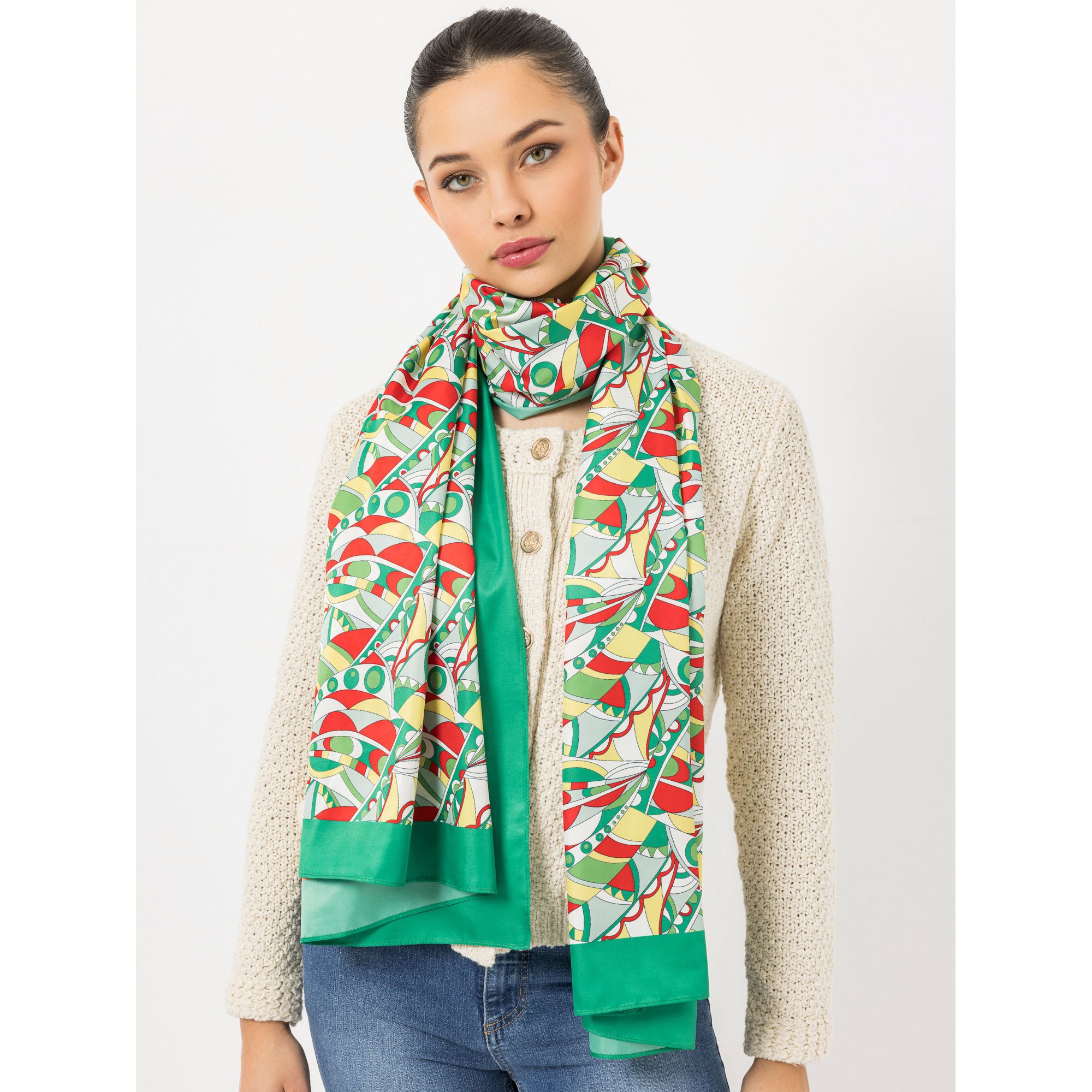 STEFFEN SCHRAUT Schal Caracas Twill-Stoff Allover-Druck ca. 190x190 cm