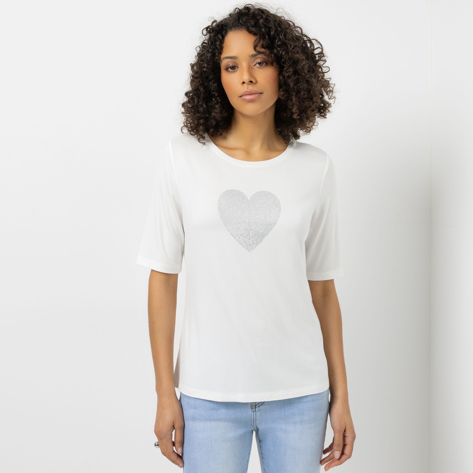 STEFFEN SCHRAUT Shirt, langer 1/2 Arm Rundhalsausschnitt Glitzerdetails figurumspielend