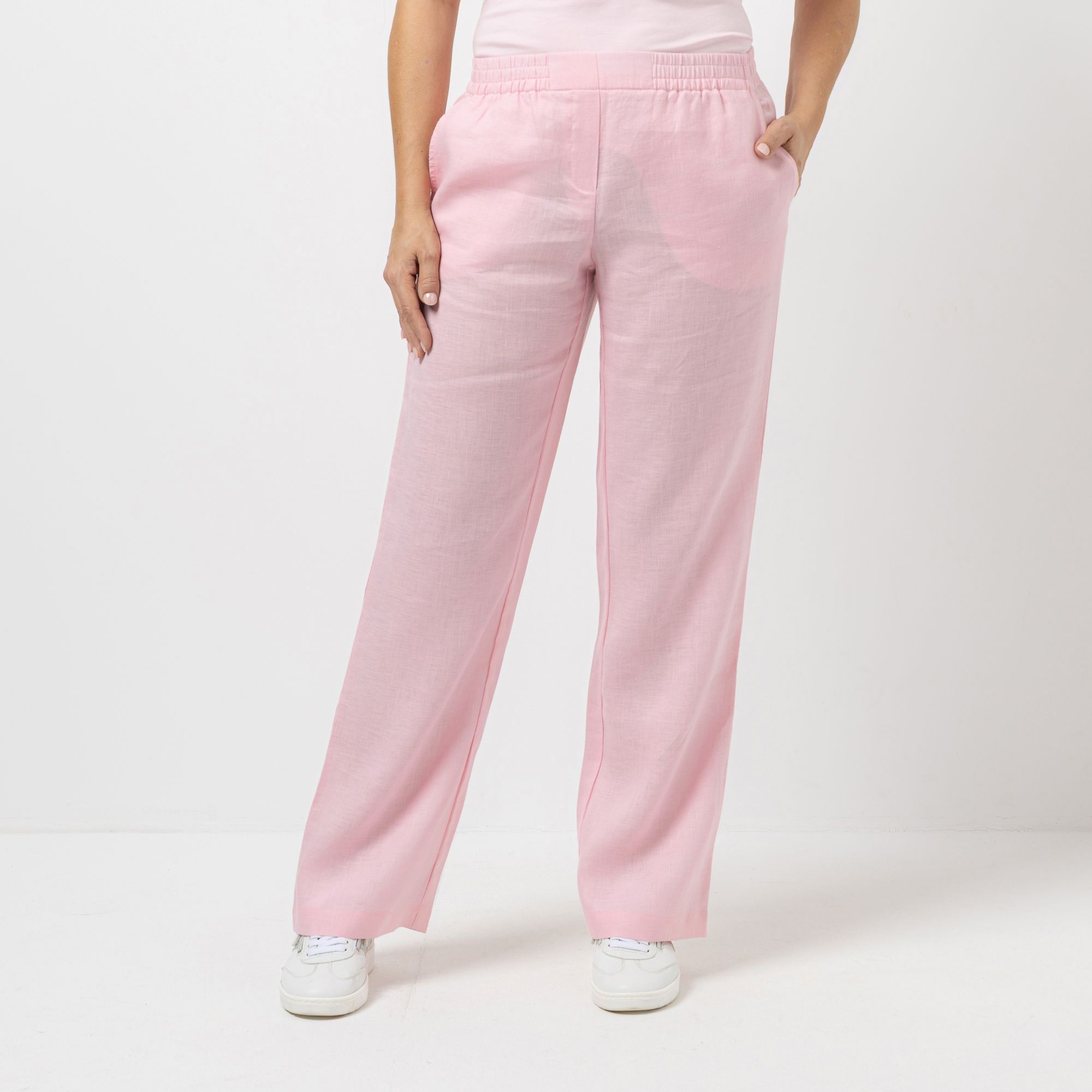 ANNA VON GRIESHEIM Leinenhose 1/1-Länge Rundumdehnbund gerades Bein