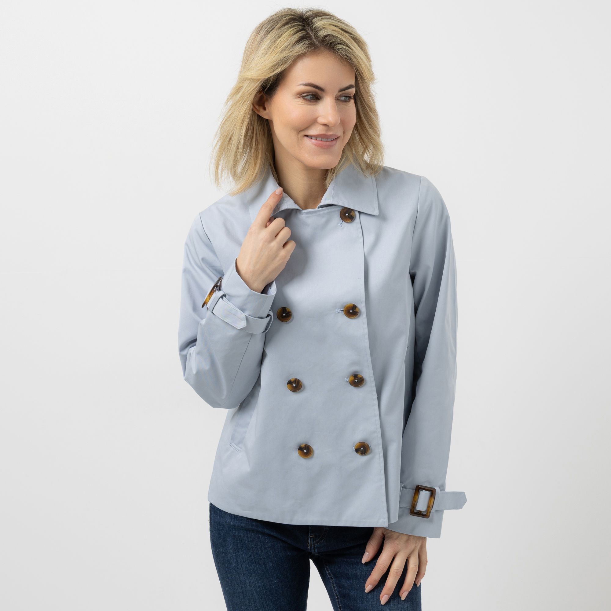 DINE 'N' DANCE Kurz-Trench Knopfleiste hinten ausgestellt figurumspielend