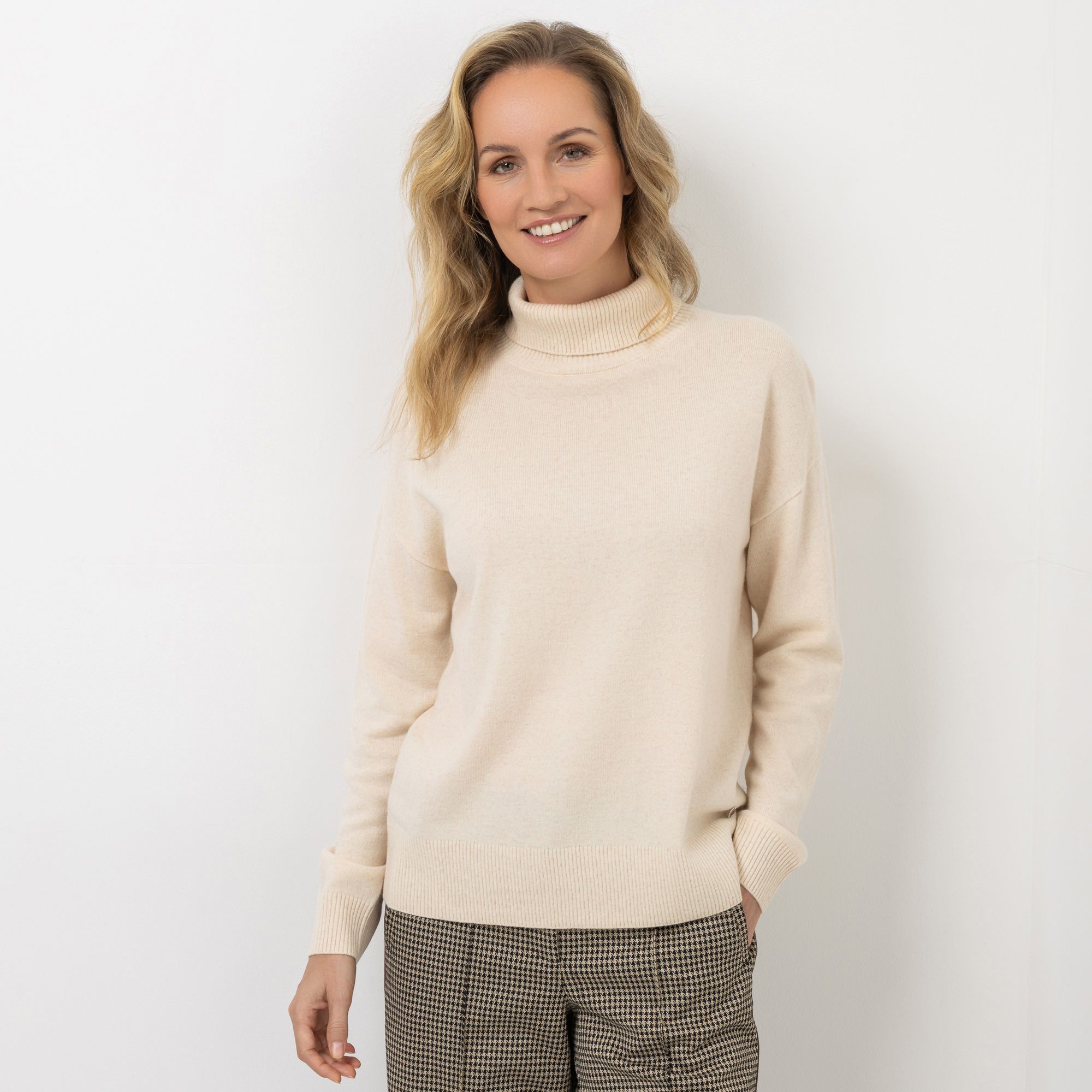STRANDFEIN Pullover Rollkragen Feinstrick leger weit