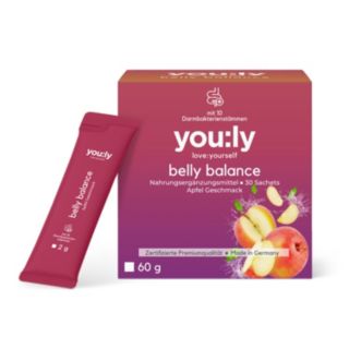 you:ly Belly Balance Sticks mit Bakterienmischung Zink, Vitamin B3 30 Sachets, 30 Tage