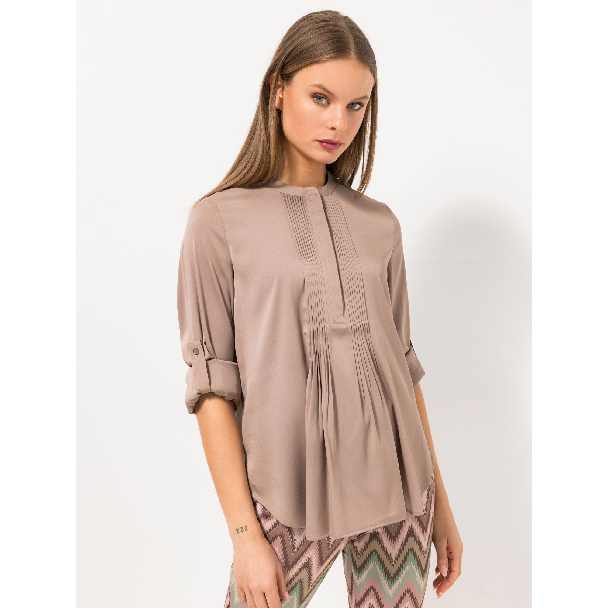 STEFFEN SCHRAUT Bluse, 1/1-Arm Ärmelriegel verdeckte Knopfleiste figurumspielend