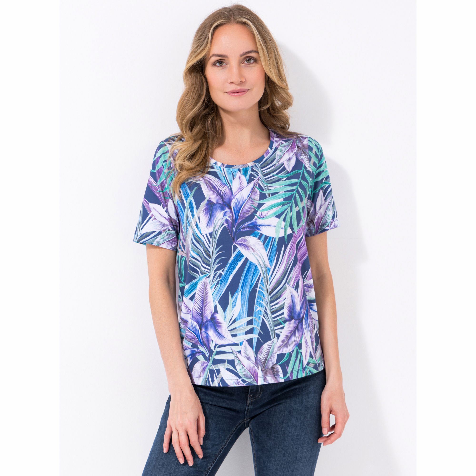 DINE 'N' DANCE Shirt, 1/2-Arm Rundhalsausschnitt Allover-Druck figurumspielend