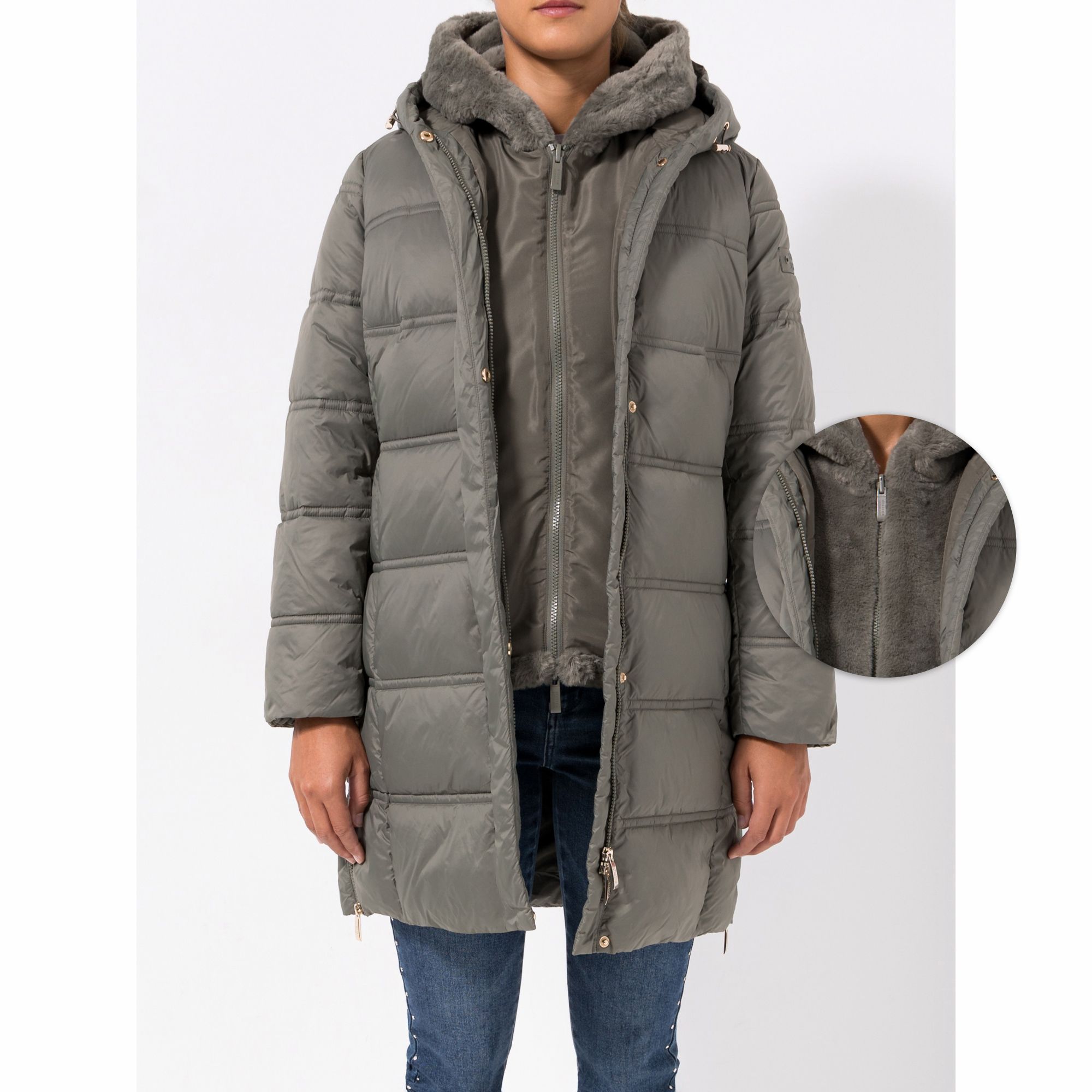 STEFFEN SCHRAUT Outdoormantel mit Webpelz-Weste Down Touch figurumspielend