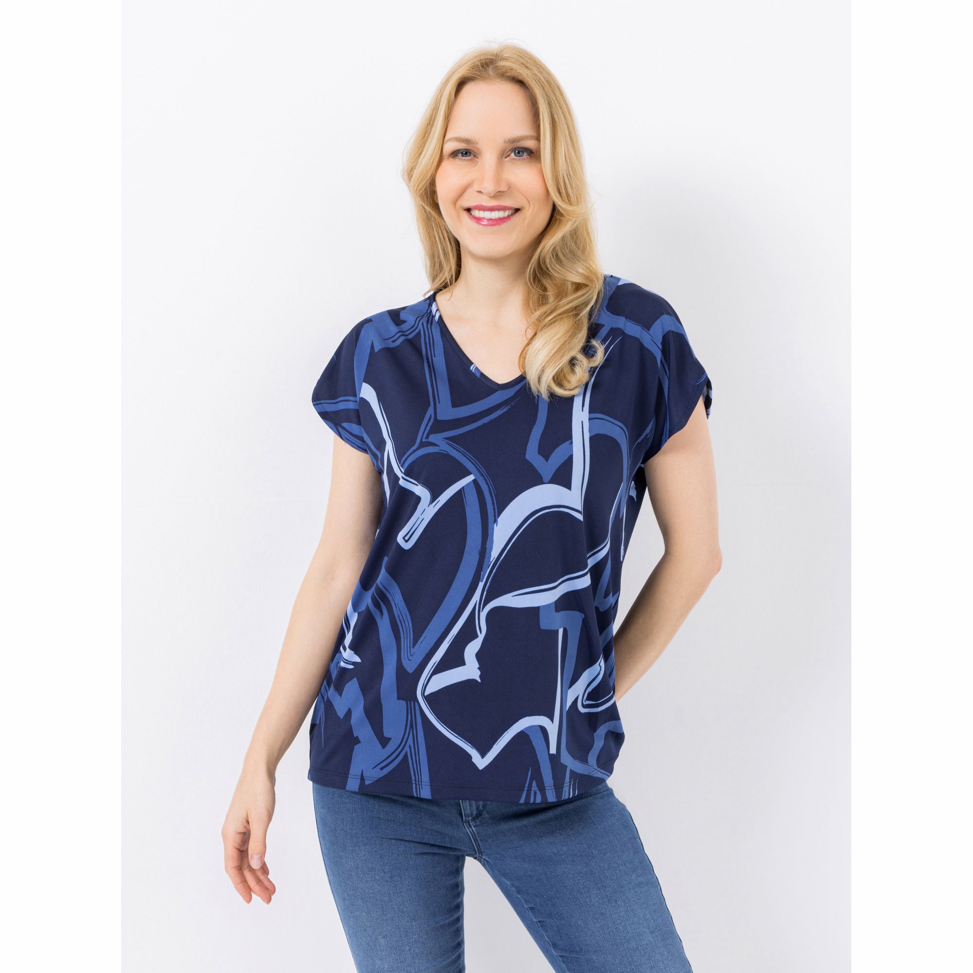 KIM & CO. Shirt, 1/4-Arm Brazil Knit Jersey Tulpen-Ärmel figurumspielend