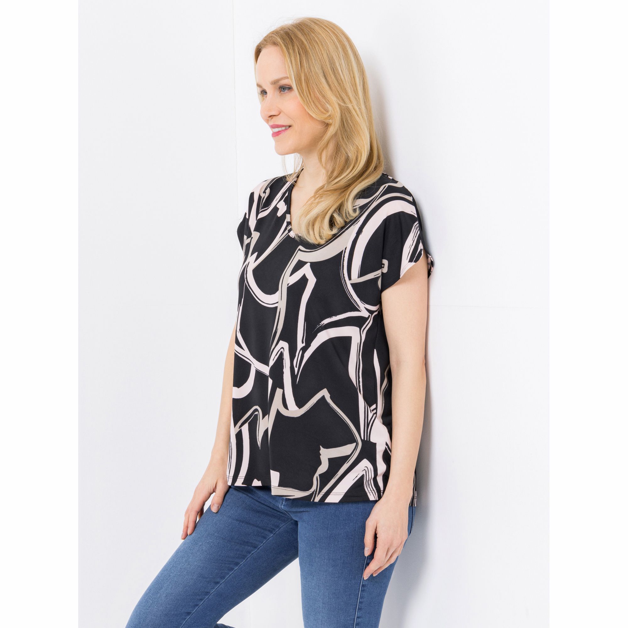 KIM & CO. Shirt, 1/4-Arm Brazil Knit Jersey Tulpen-Ärmel figurumspielend