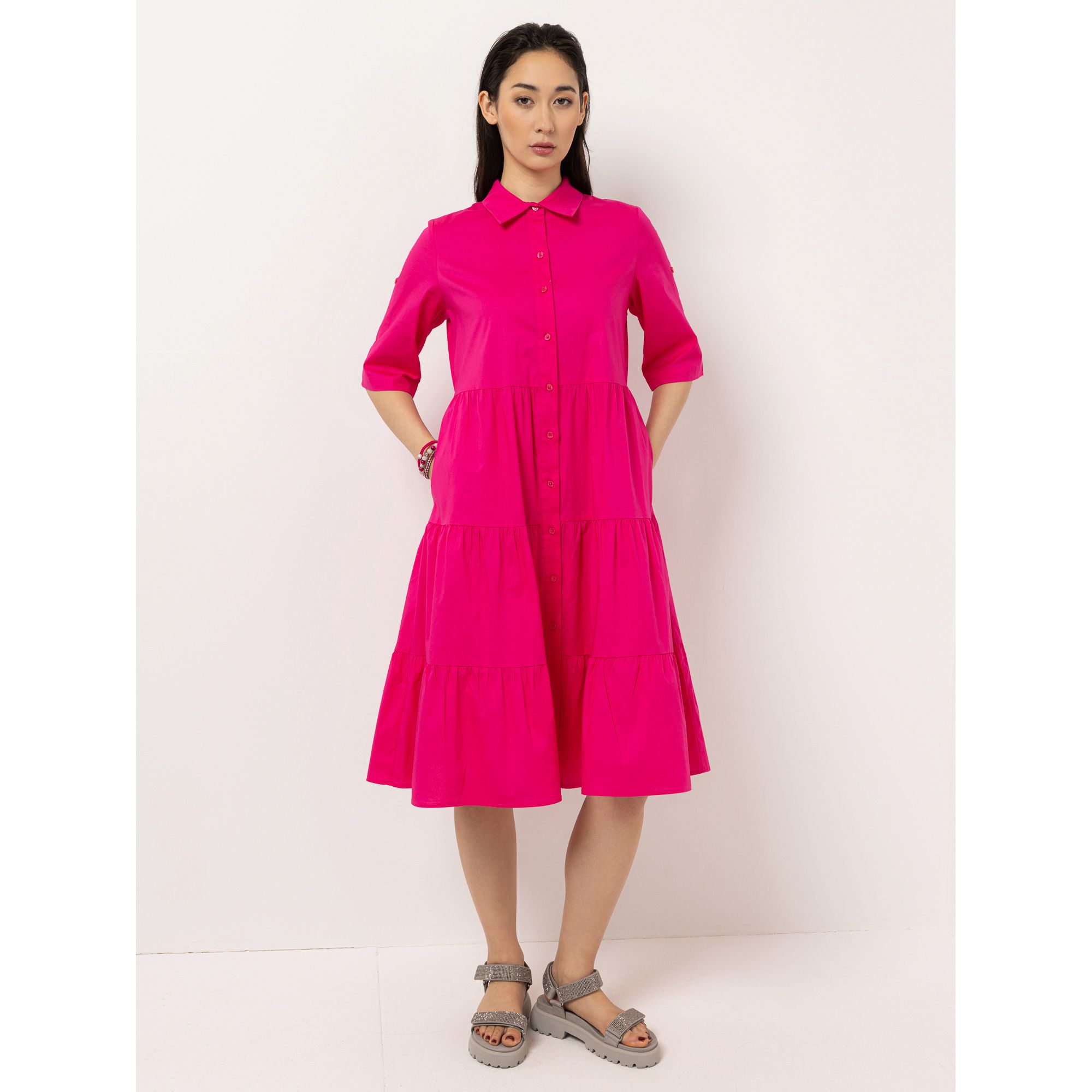 STEFFEN SCHRAUT Blusenkleid langer 1/2 Arm Hemdkragen figurumspielend