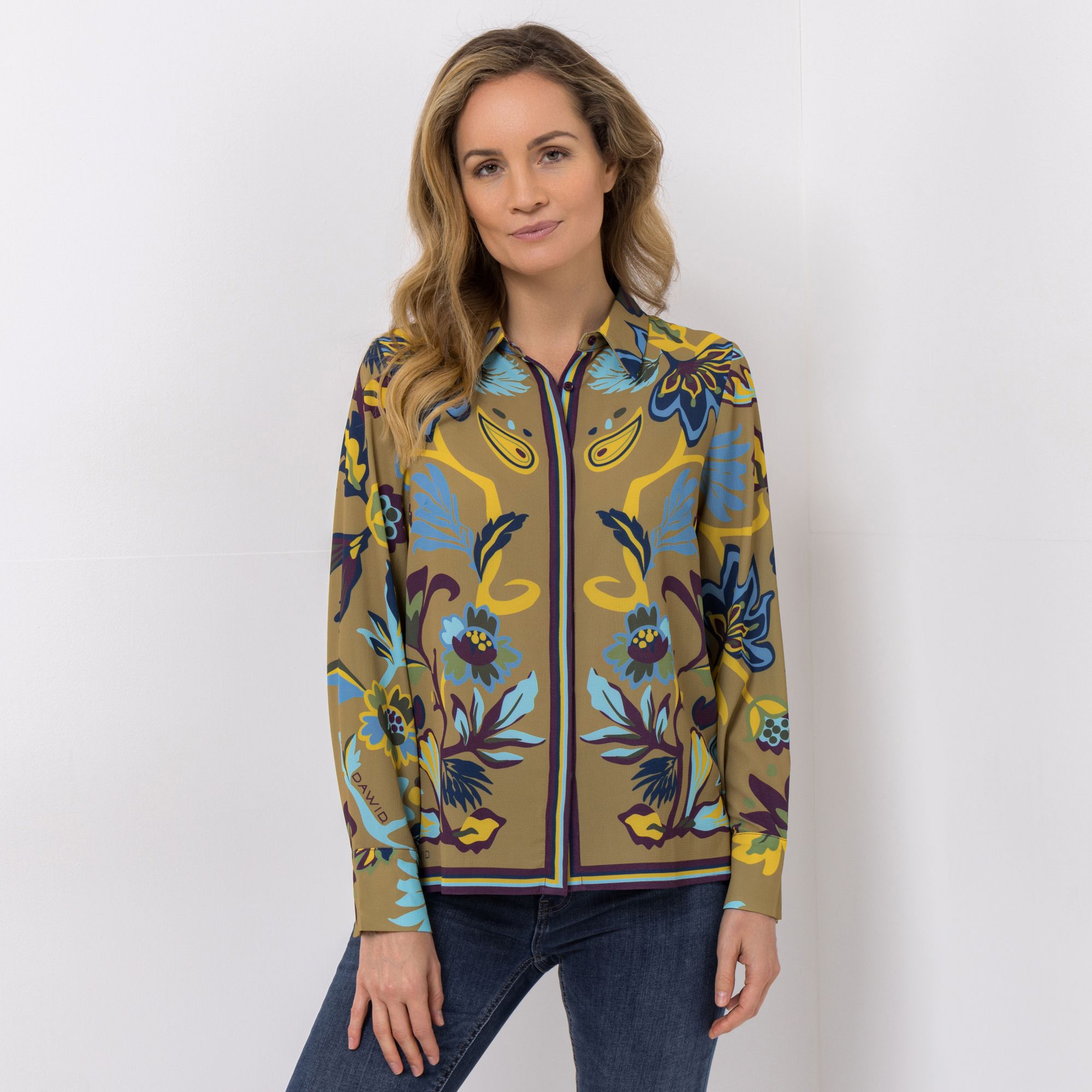 DAWID by Dawid Tomaszewski Bluse, 1/1-Arm breite Manschette figurumspielend