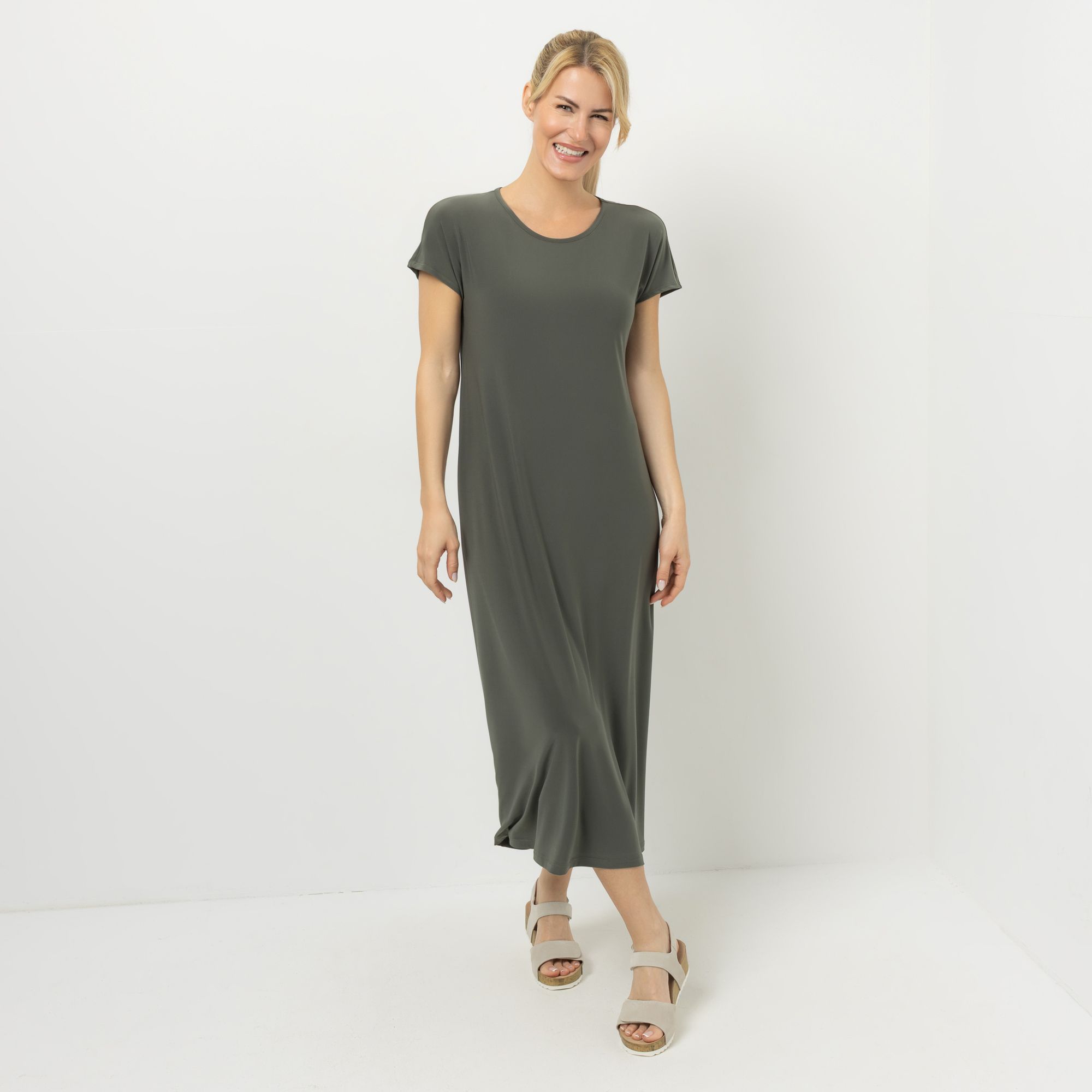 KIM & CO. Maxikleid Brazil Knit Jersey Rundhalsausschnitt figurumspielend