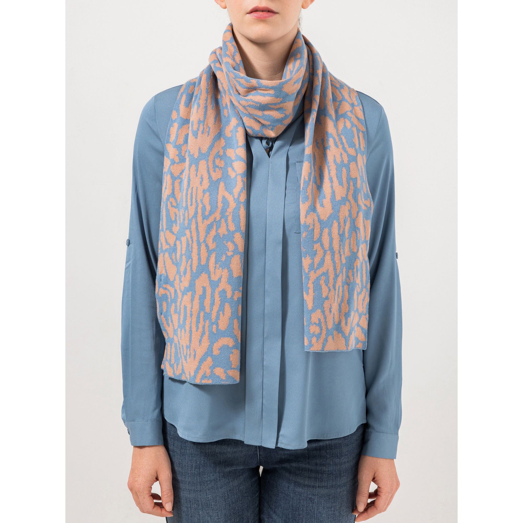 STEFFEN SCHRAUT Schal Leo-Muster ca.180x38cm Jaquard-Strick