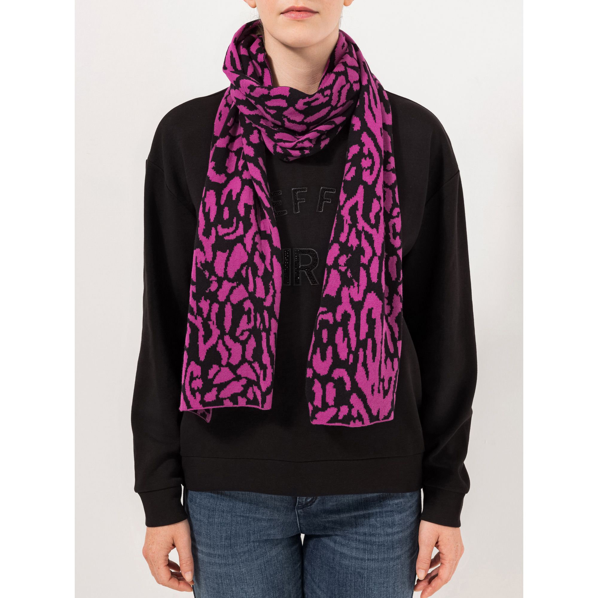 STEFFEN SCHRAUT Schal Leo-Muster ca.180x38cm Jaquard-Strick