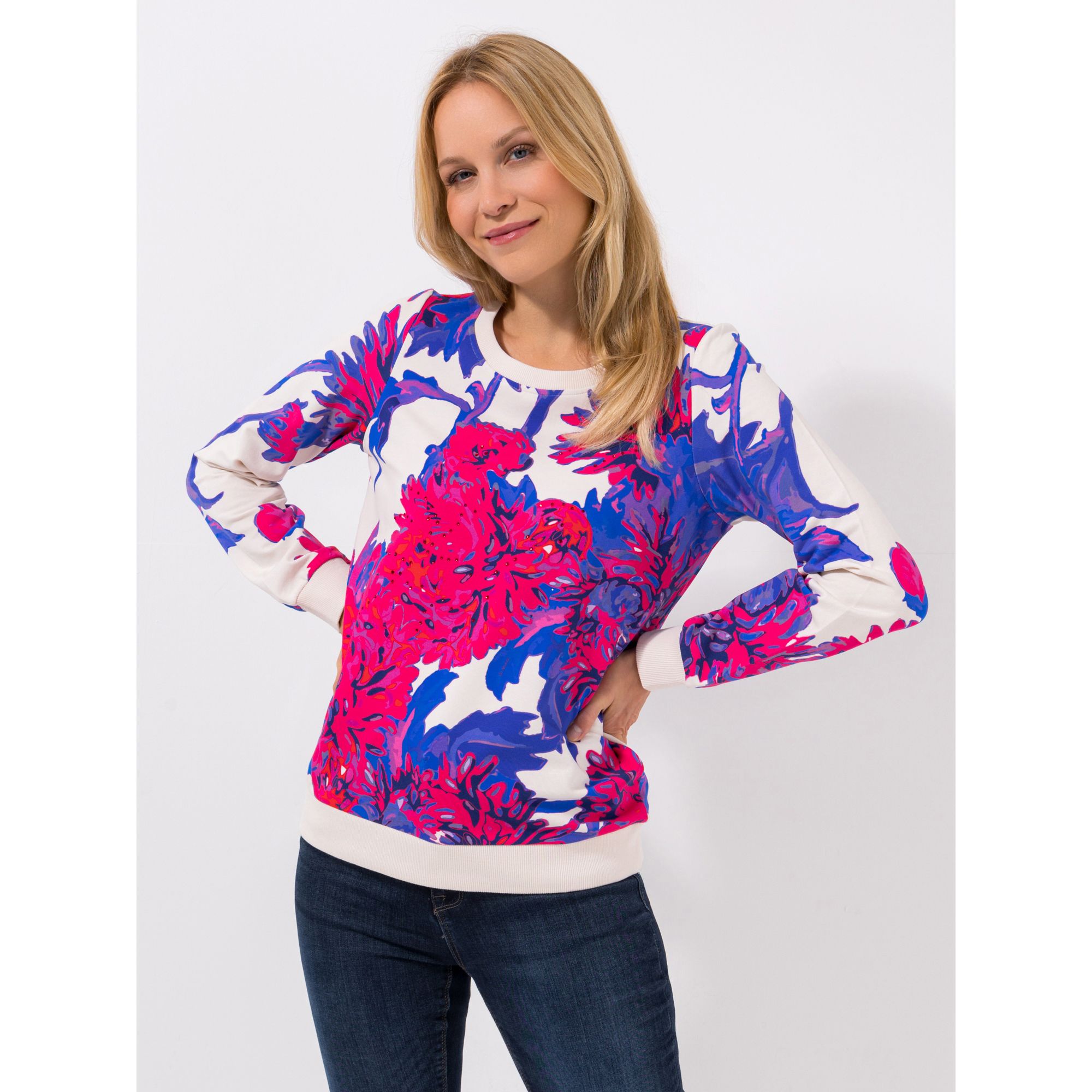 DAWID by Dawid Tomaszewski Sweatshirt, Strass Rundhalsausschnitt figurumspielend