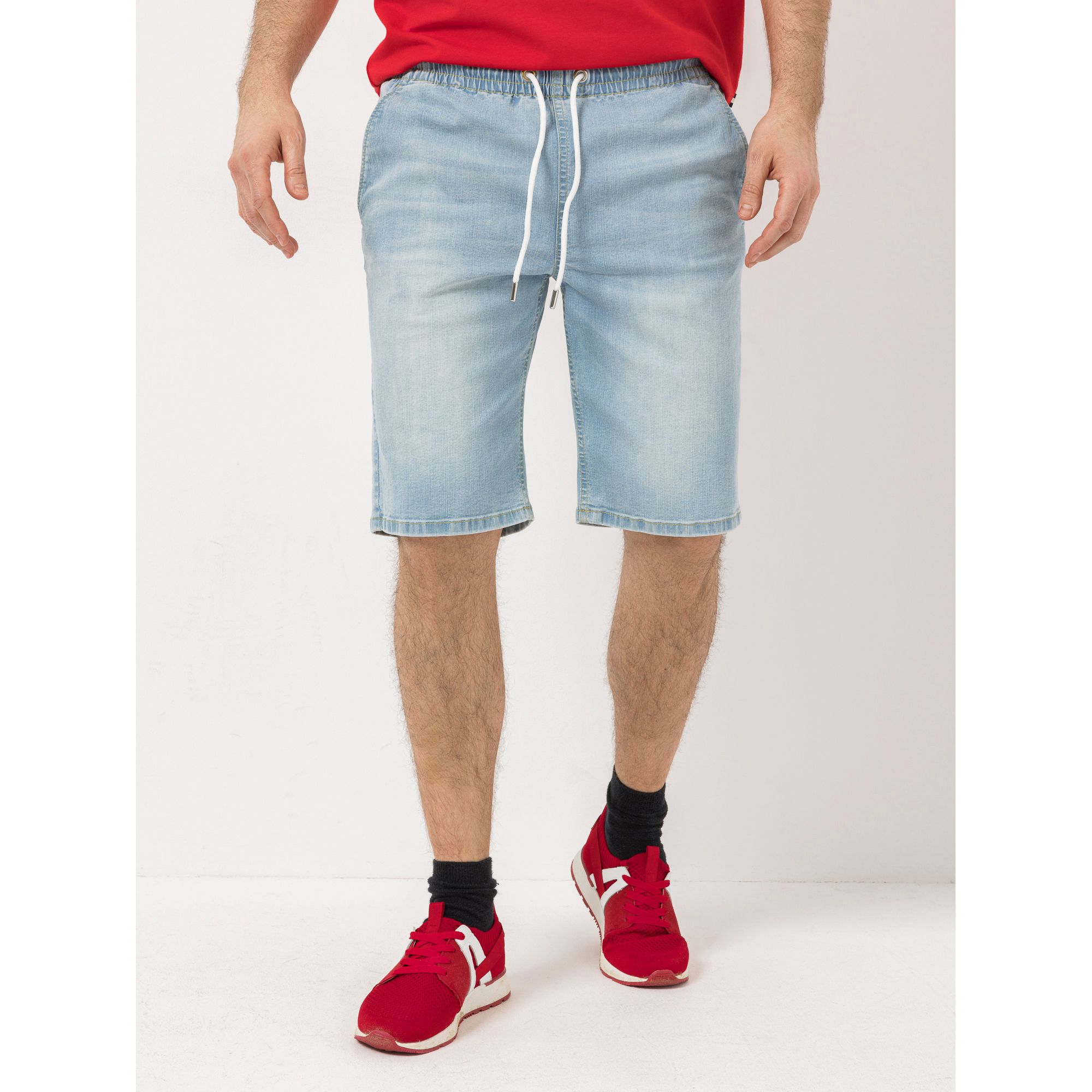 STRANDFEIN Menswear Bermuda Gummibund mit Kordelzug gerades Bein