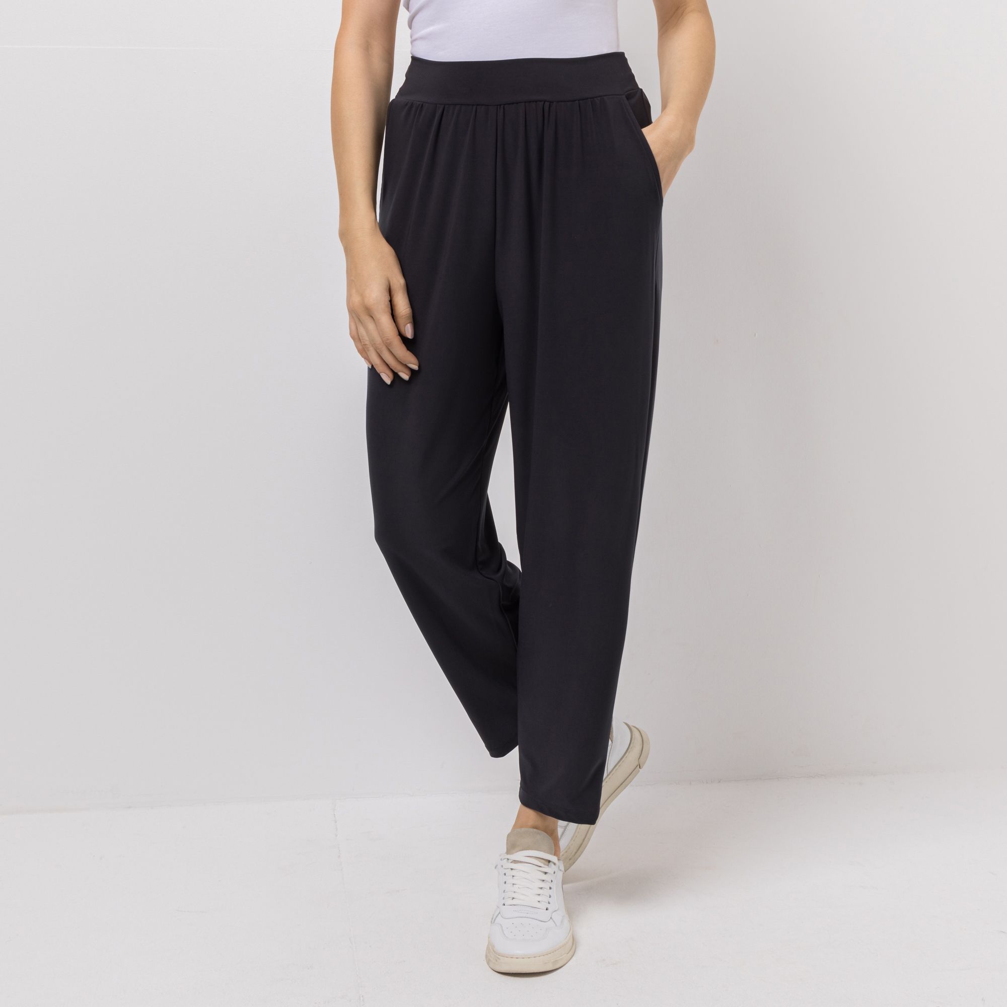 KIM & CO. Hose, knöchellang Deluxe Brazil Knit Eingrifftaschen konischer Beinvelauf