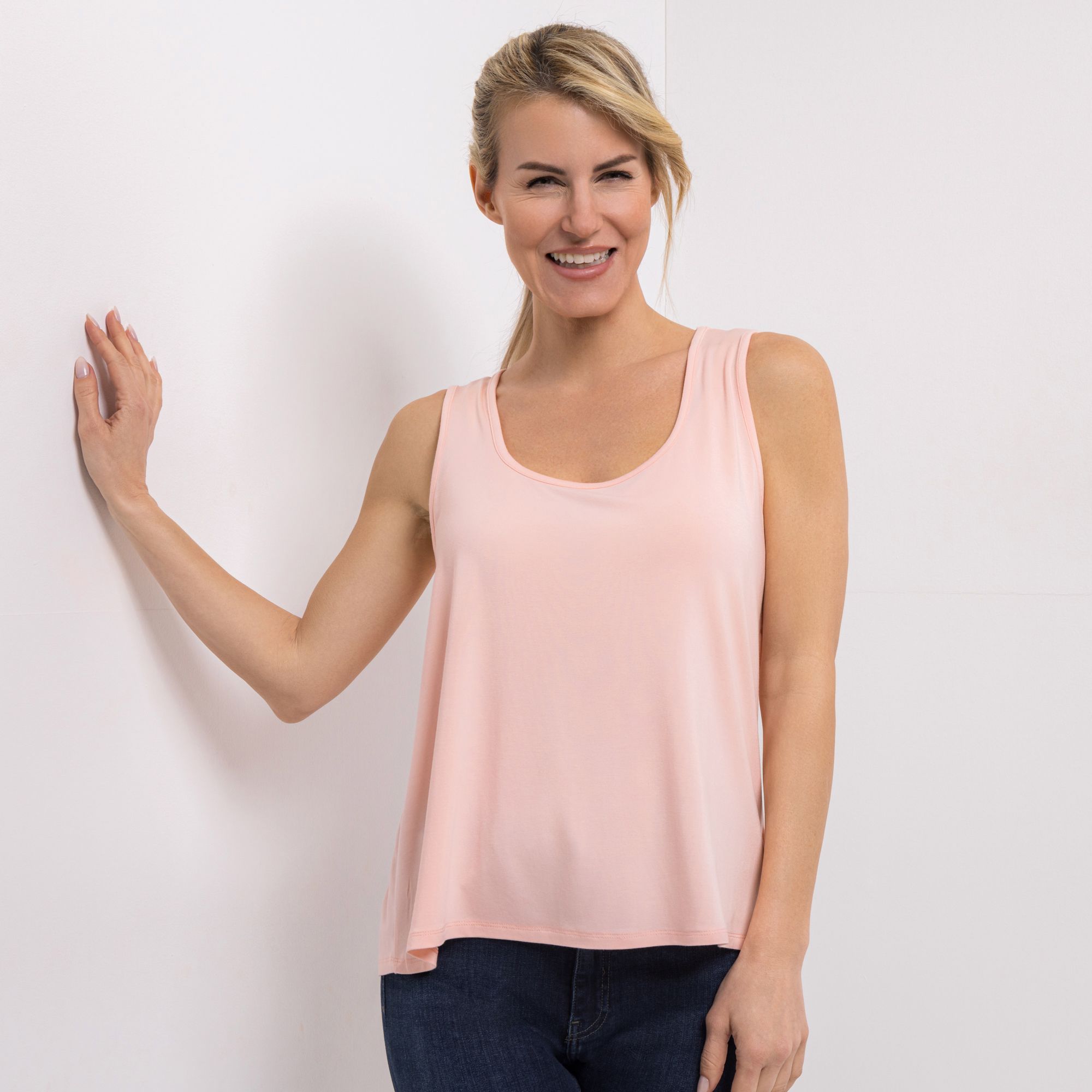 KIM & CO. Top Viskose-Jersey Rundhalsausschnitt figurumspielend