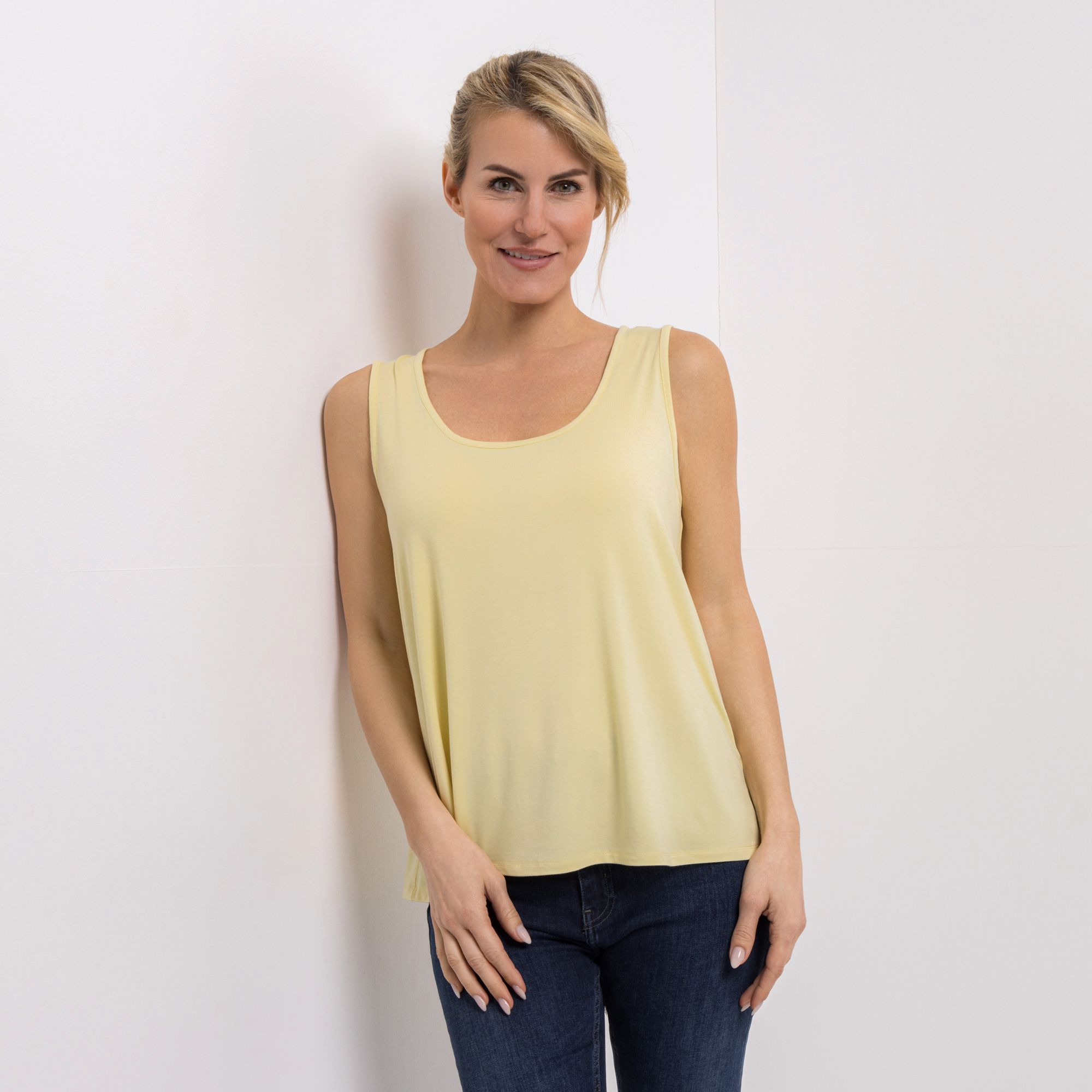 KIM & CO. Top Viskose-Jersey Rundhalsausschnitt figurumspielend