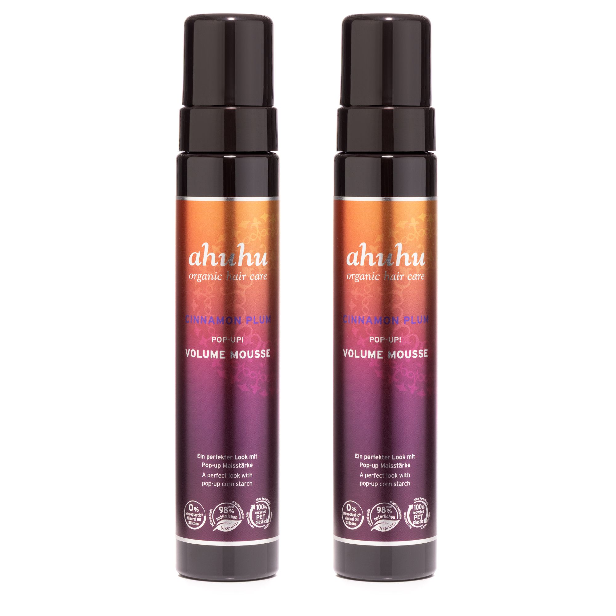 ahuhu Cinnamon Plum Pop Up! Volume Mousse Duo 2x 300ml