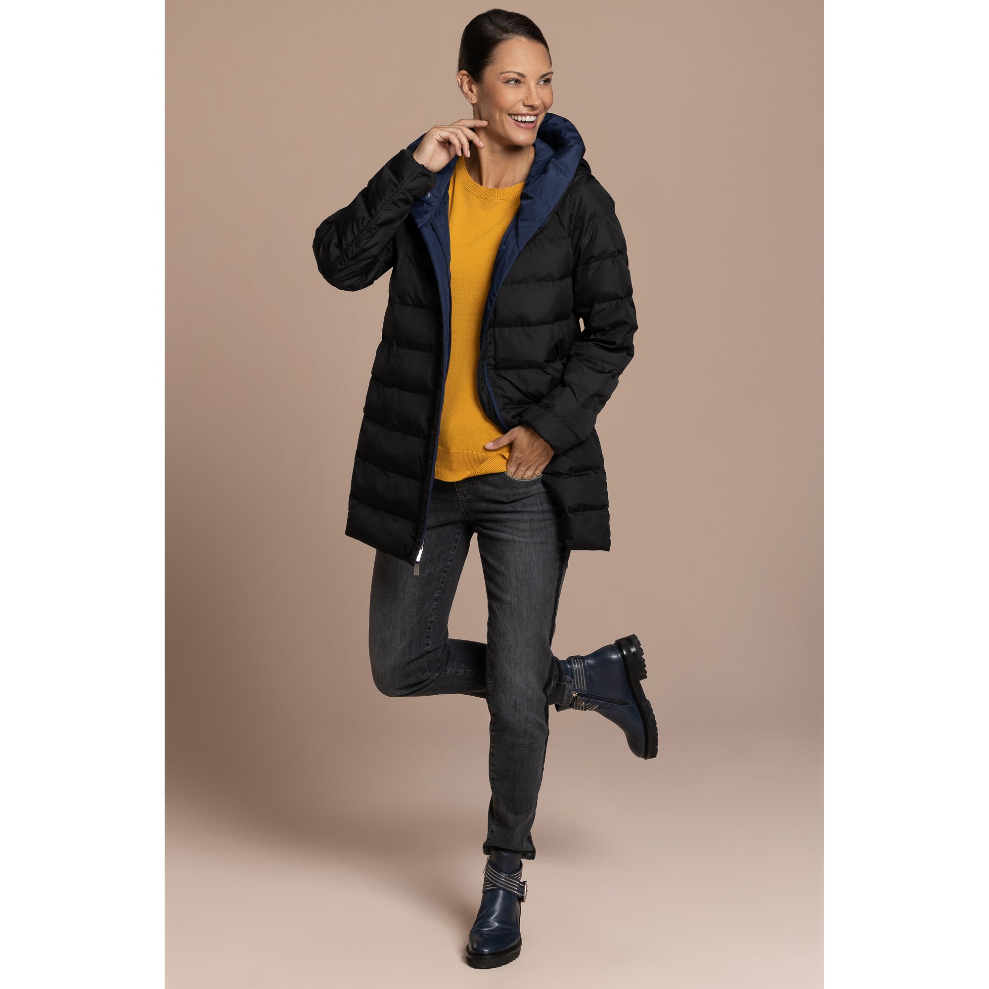 STEFFEN SCHRAUT Wendejacke lange Form 2-farbig figurumspielend