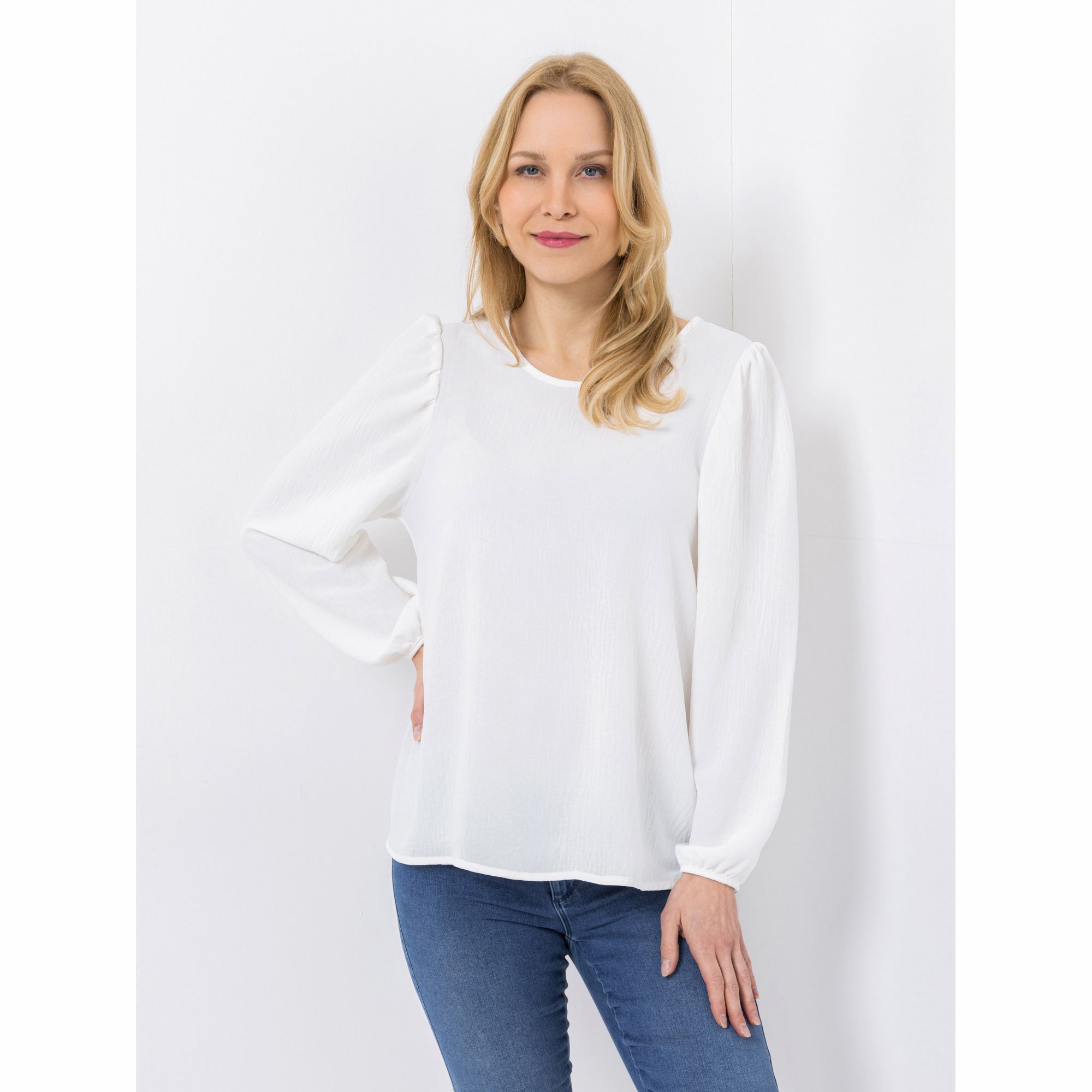 KIM & CO. Bluse Struktur-Popeline leicht elastisch figurumspielend