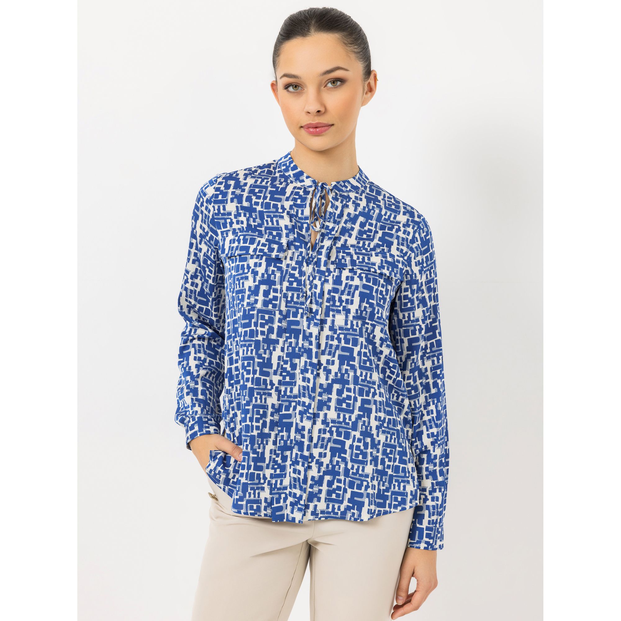 STEFFEN SCHRAUT Bluse Nizza Bindeband Brusttaschen figurumspielend