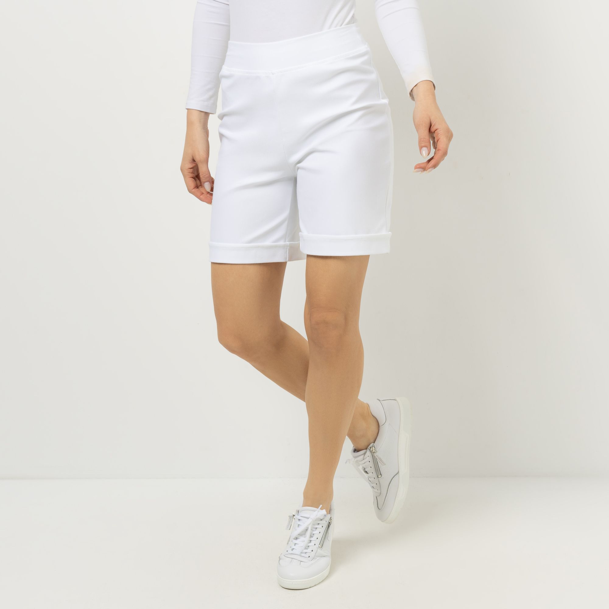 KIM & CO. Shorts Denim Jersey Rundumdehnbund Saum mit Umschlag