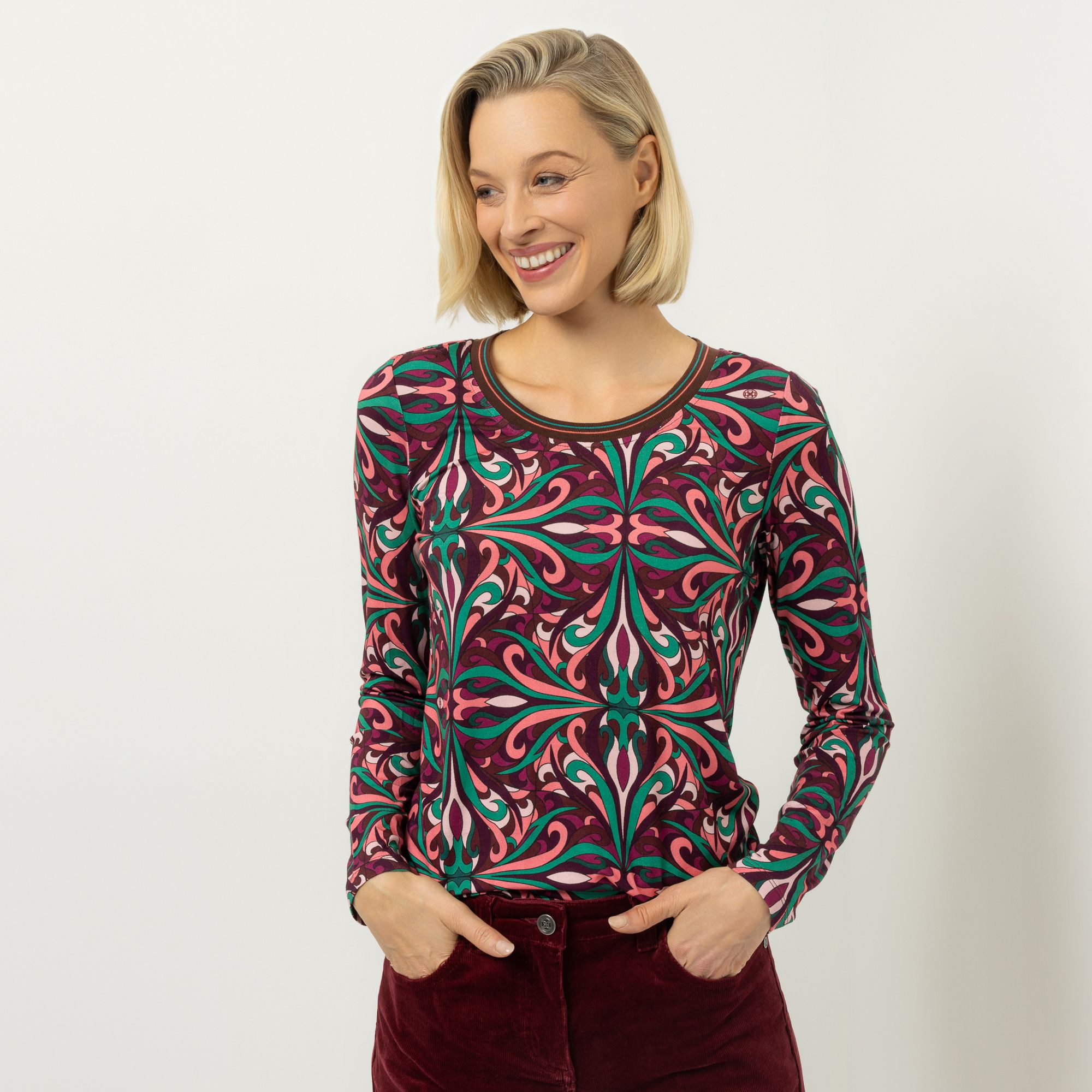 DAWID by Dawid Tomaszewski Shirt, langarm Allover-Druck figurumspielend