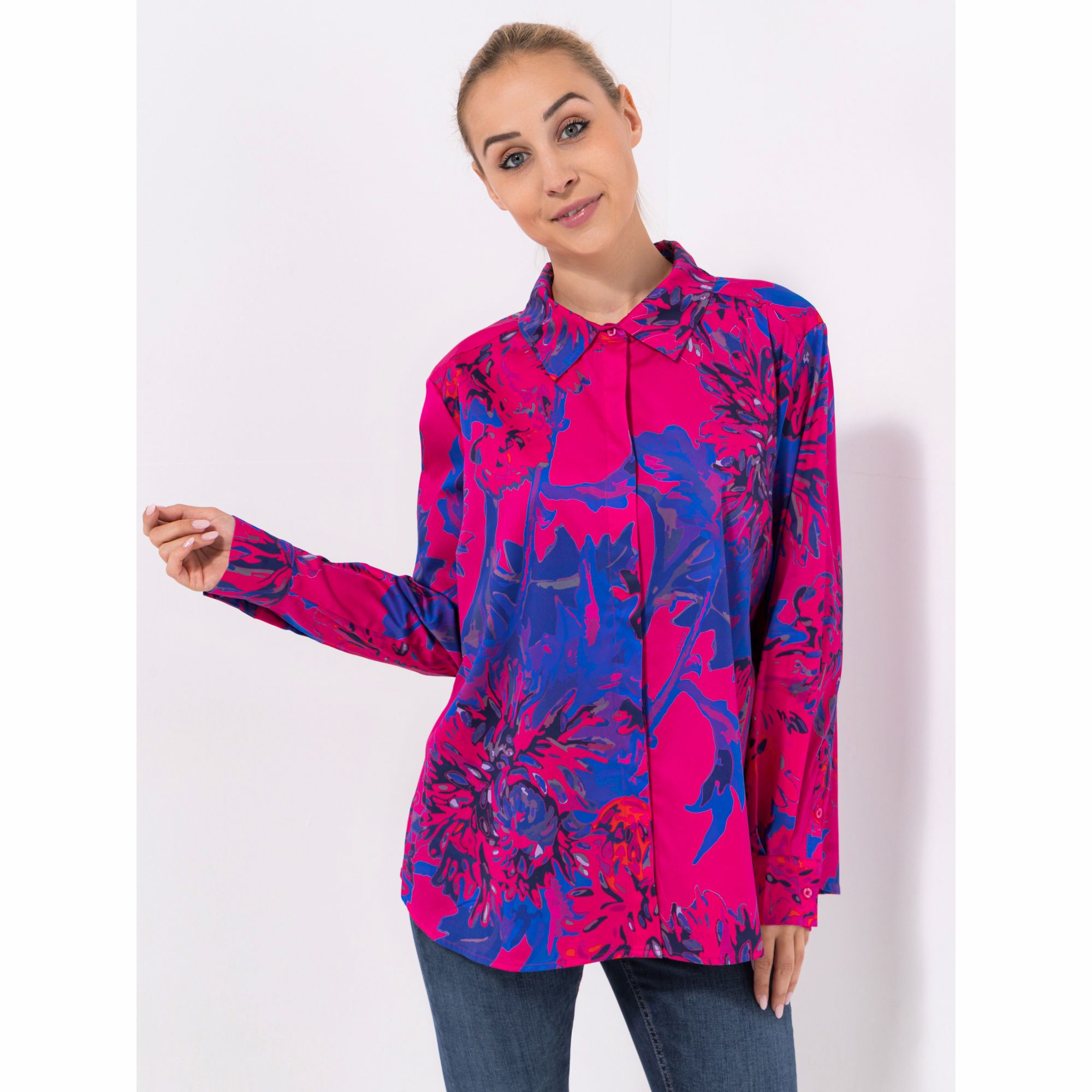 DAWID by Dawid Tomaszewski Bluse, Manschetten verdeckte Knopfleiste leger weit