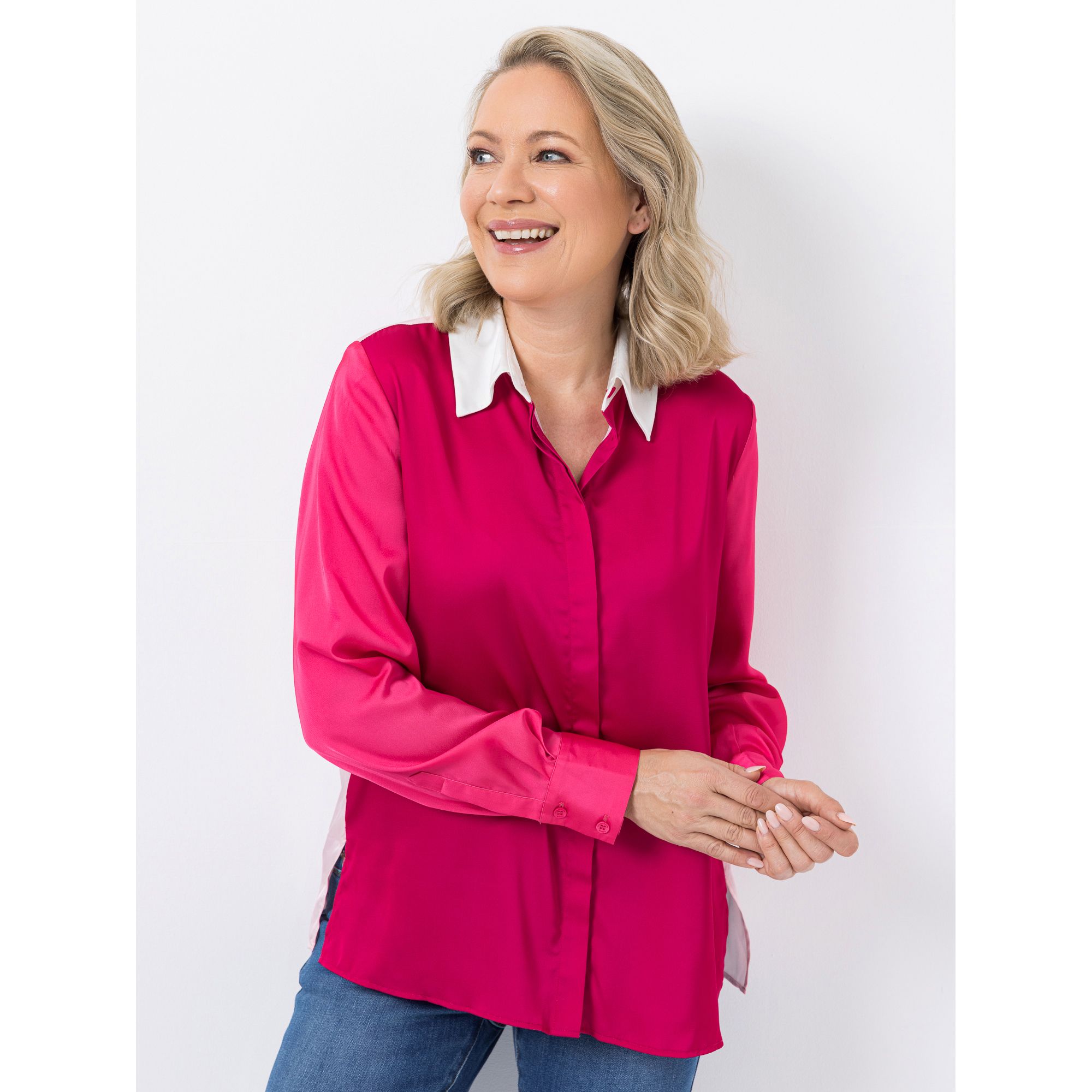 KILIAN KERNER SENSES Bluse, Langarm verdeckte Knopfleiste Seitenschlitze figurumspielend