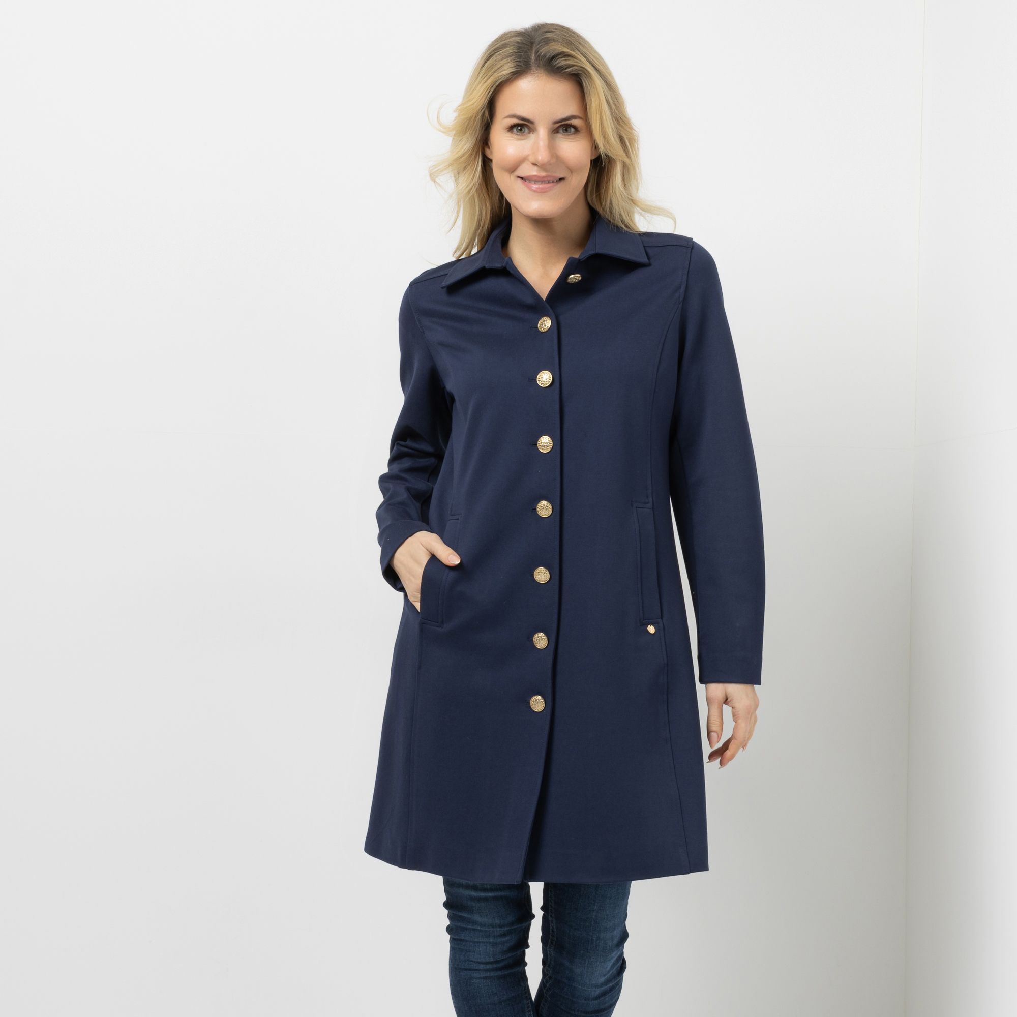 EVA LUTZ Mantel Knopfleiste Zierknöpfe figurumspielend