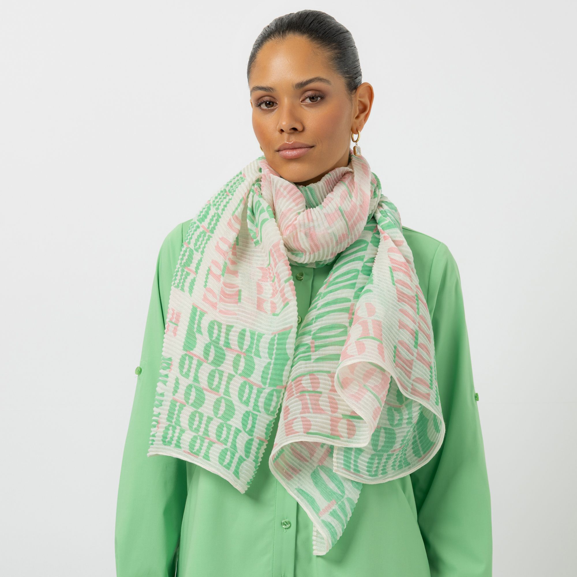 STEFFEN SCHRAUT Schal Biarritz Plissée Allover-Druck 92 x 200cm