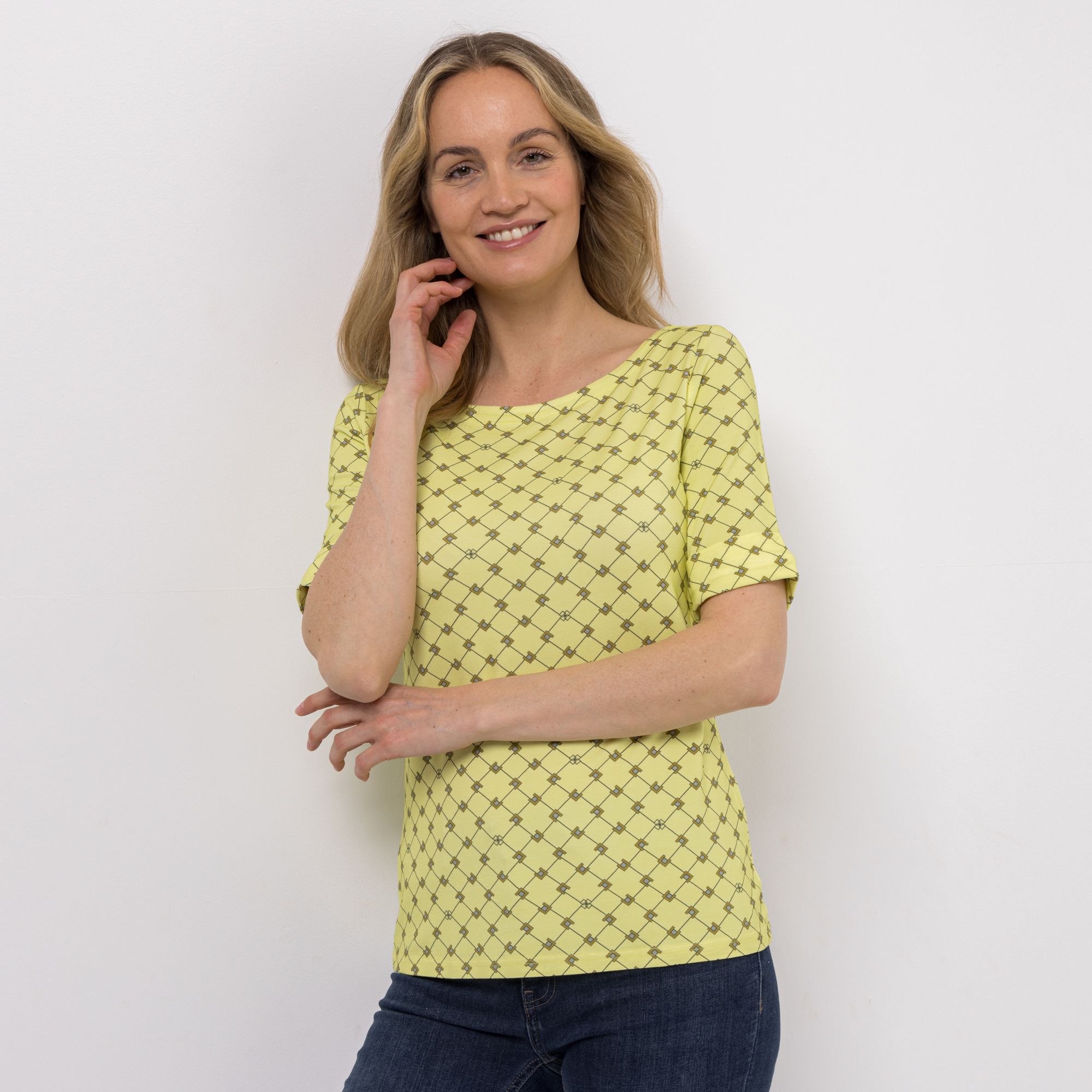 DAWID by Dawid Tomaszewski Shirt, 1/2-Arm Alloverdruck figurbetont