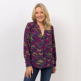 DAWID by Dawid Tomaszewski Bluse, Langarm Allover-druck figurumspielend