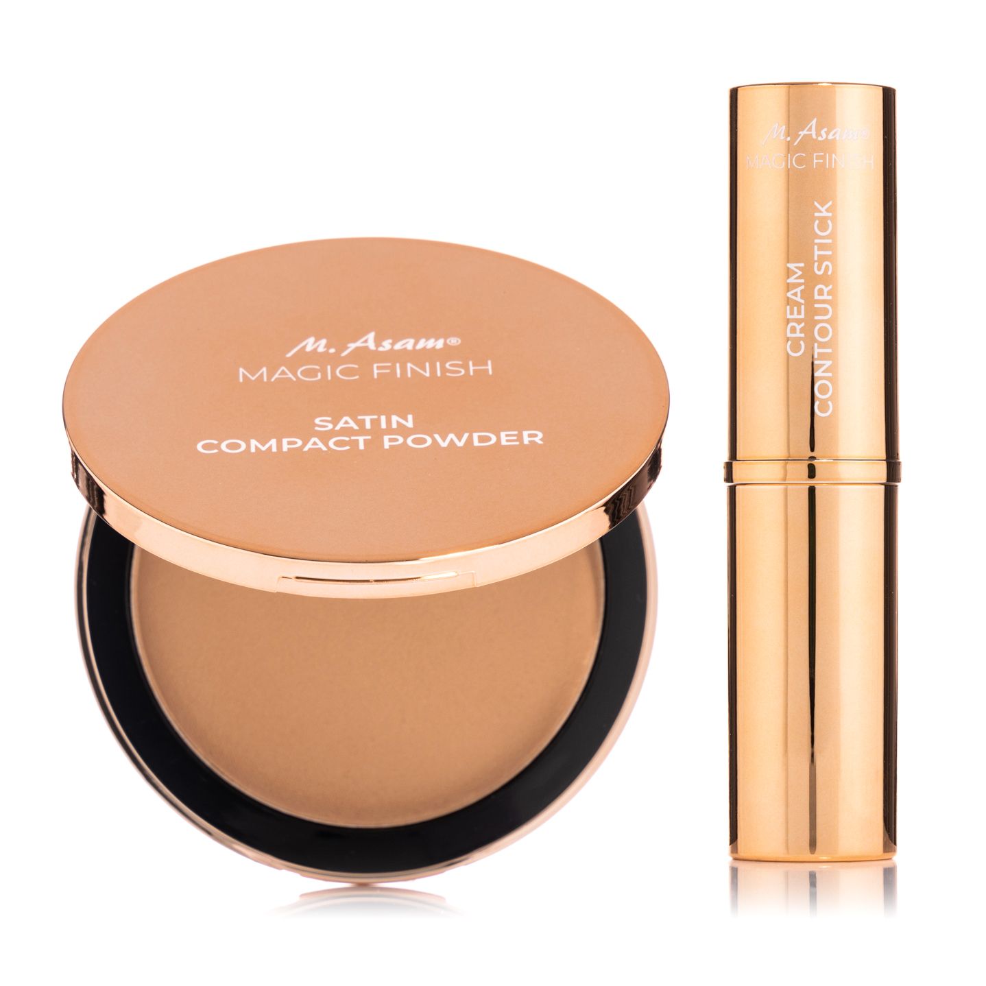 M.ASAM® Magic Finish Satin Compact Powder 8g, Contour Stick light medium 8g